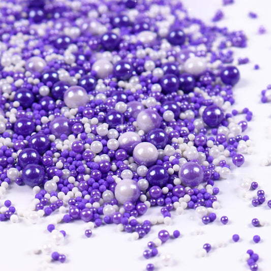 Purple Sprinkles for Cake Decorating, Pearl Sprinkles, Edible Pearls, Cake Pearls for Baby Showers, Weddings, Birthdays, Gender Reveal, Halloween(120g/4.23oz)
