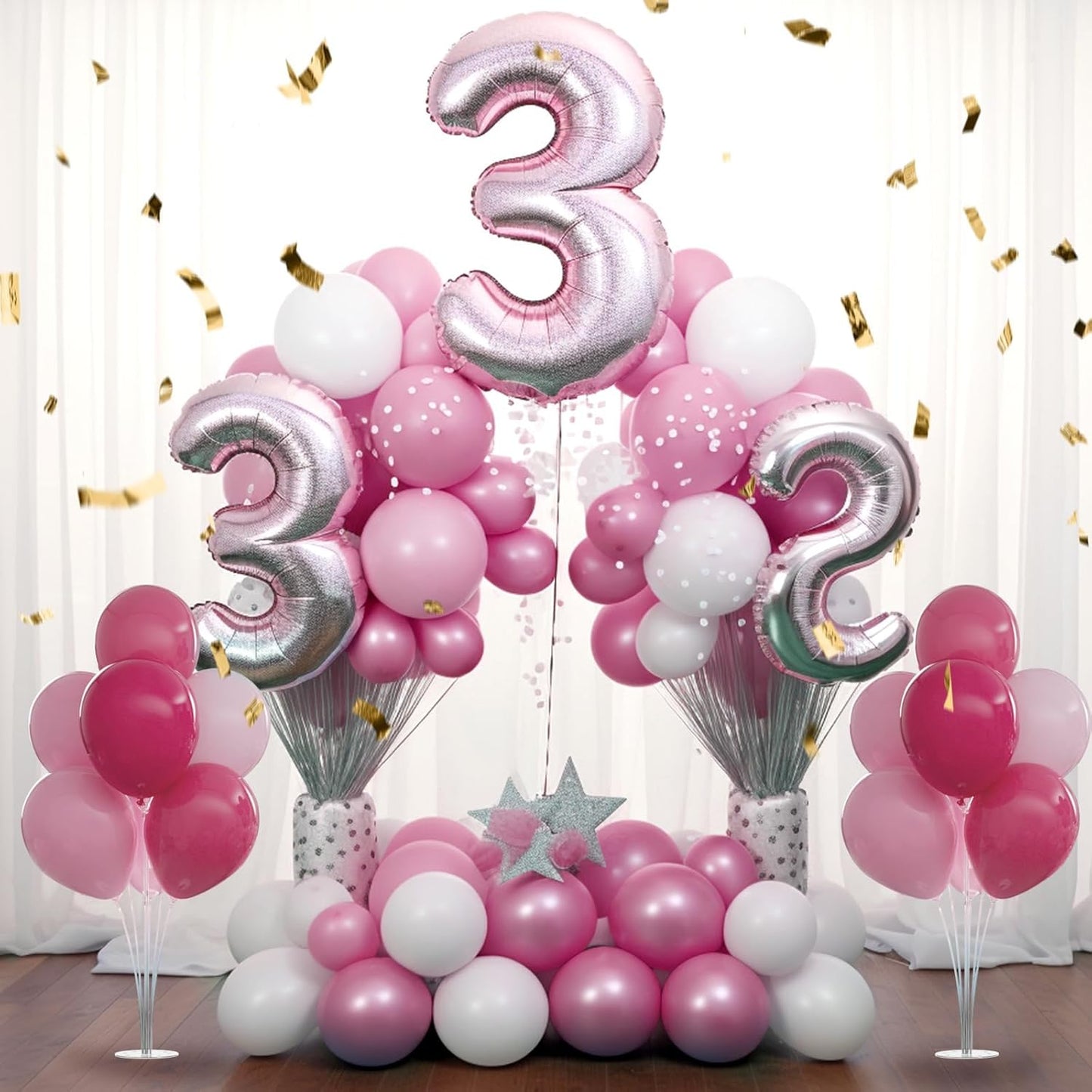 10 Set Balloon Stand Kit - Table Balloon Stands with Base, Easy Assembly Balloon Sticks, Reusable Balloon Holders for Baby Showers, Weddings, Birthdays, Party Decorations.