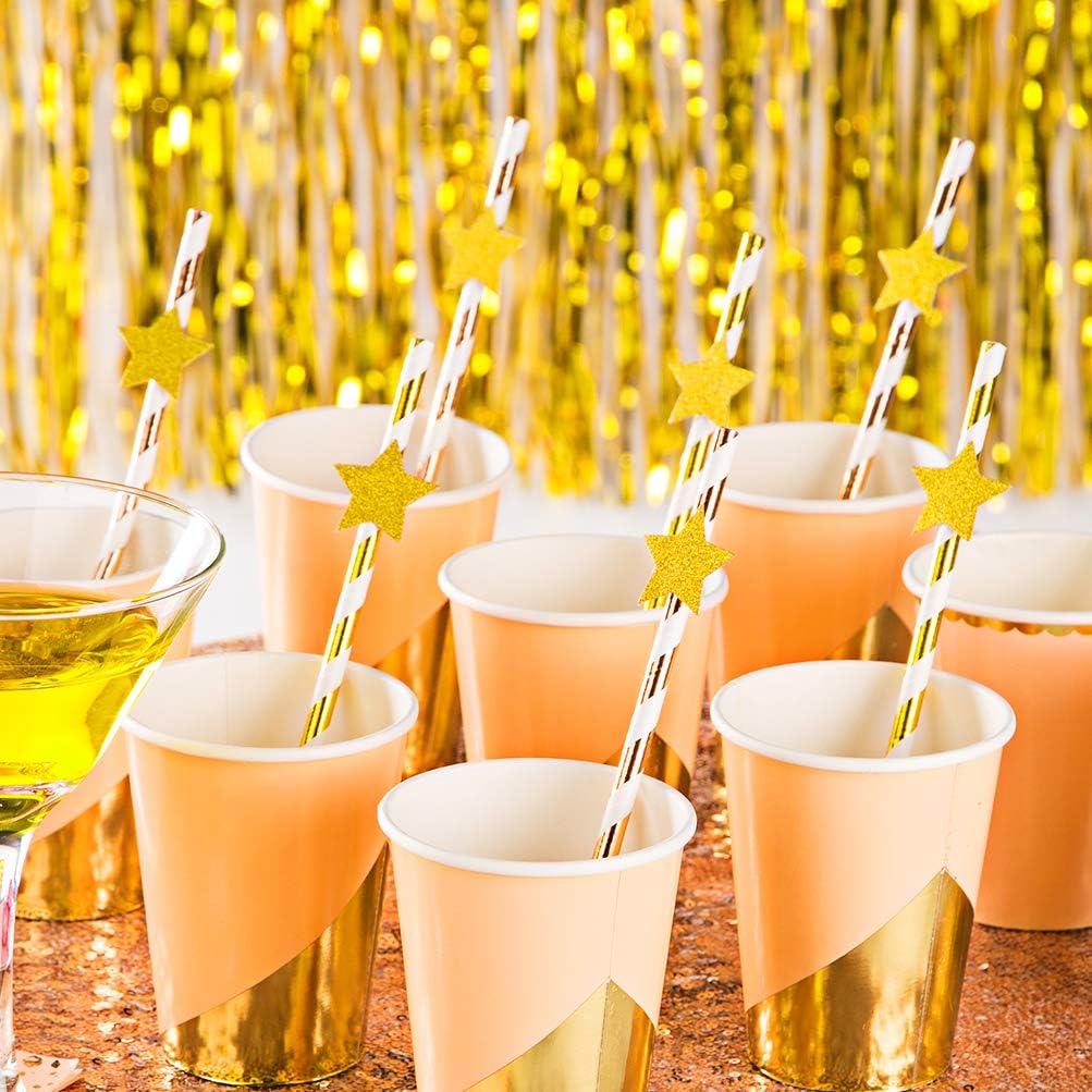 MOWO Glitter Five Stars Confetti Wedding Party Decor and Table Decor, 1.2’’ in Diameter (Glitter Gold,200pc)