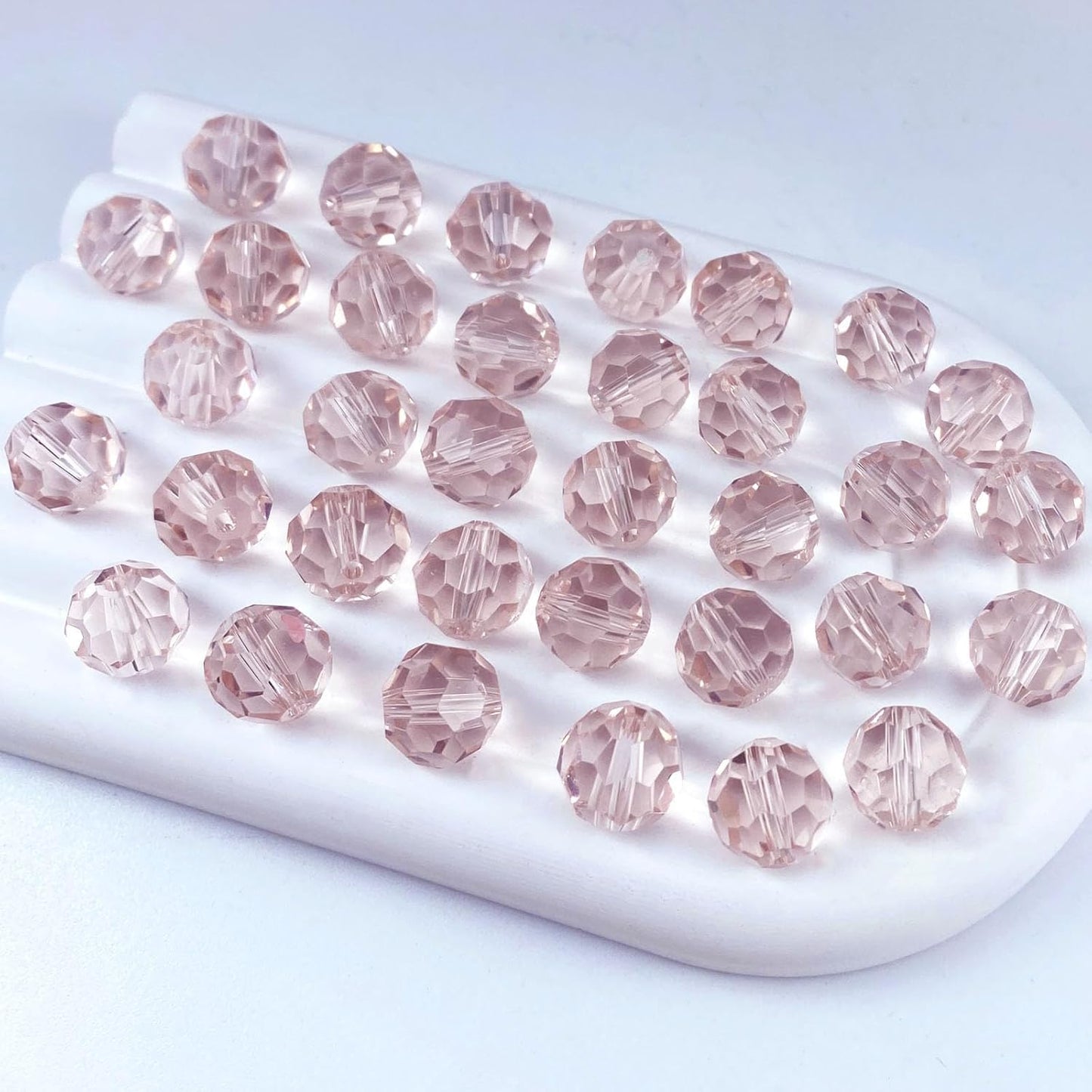 400 PCS 4mm Crystal Glass Beads Round Multiple Faceted Loose Spacer Glass Beads for DIY Handcrafte Bracelet Necklace Earring Jewelry Making(Pink)