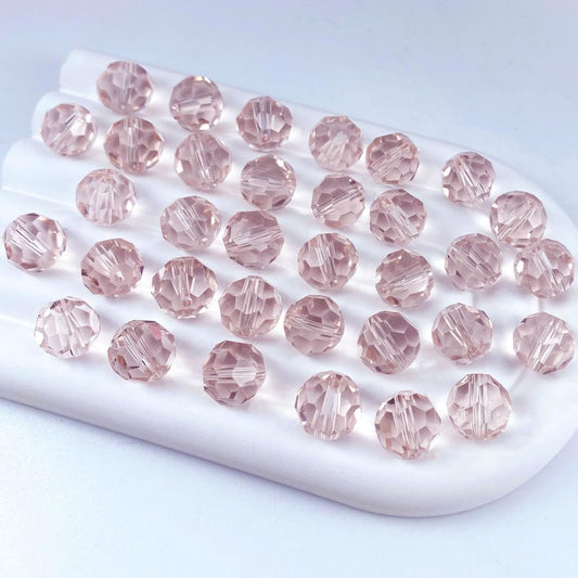 400 PCS 4mm Crystal Glass Beads Round Multiple Faceted Loose Spacer Glass Beads for DIY Handcrafte Bracelet Necklace Earring Jewelry Making(Pink)