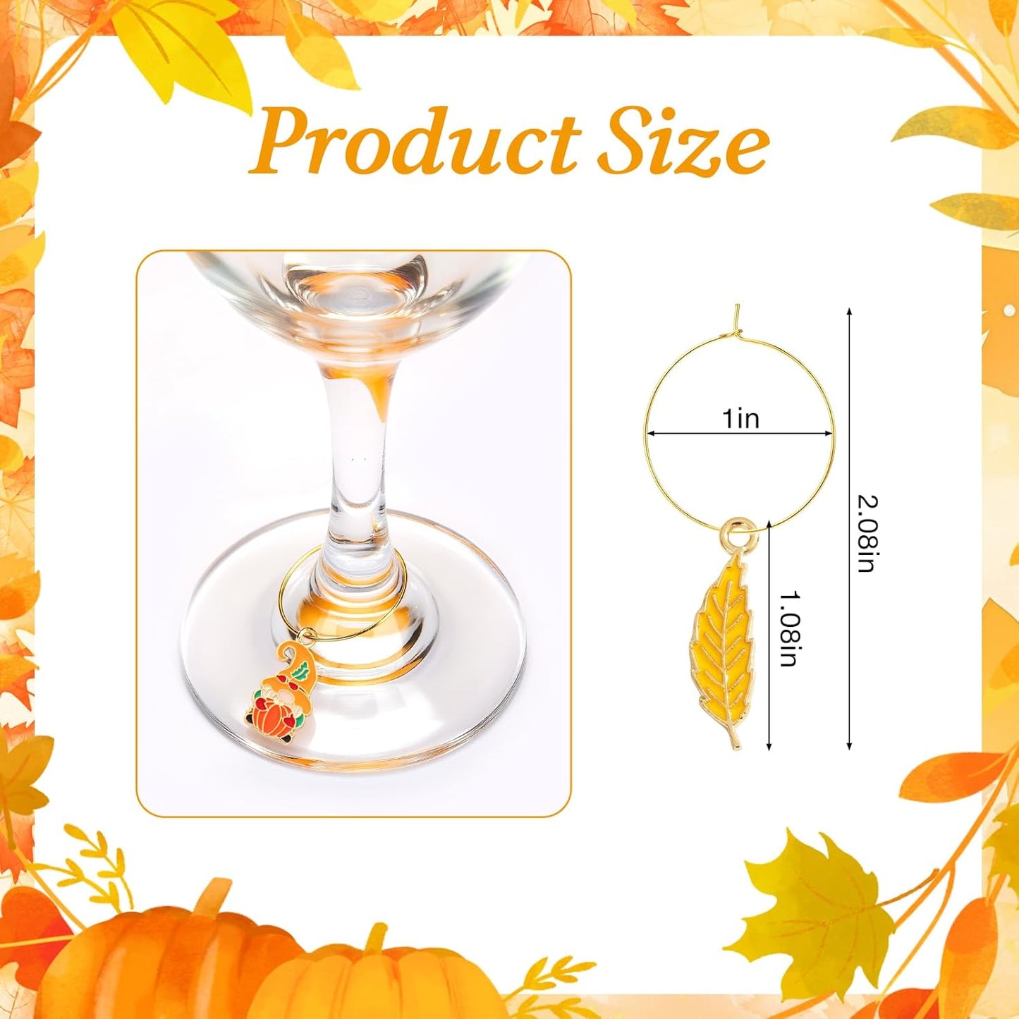 30PCS Wine Glass Charms Identification Markers for Stem Glasses, Wine Tasting Party Favors Holiday Decorations