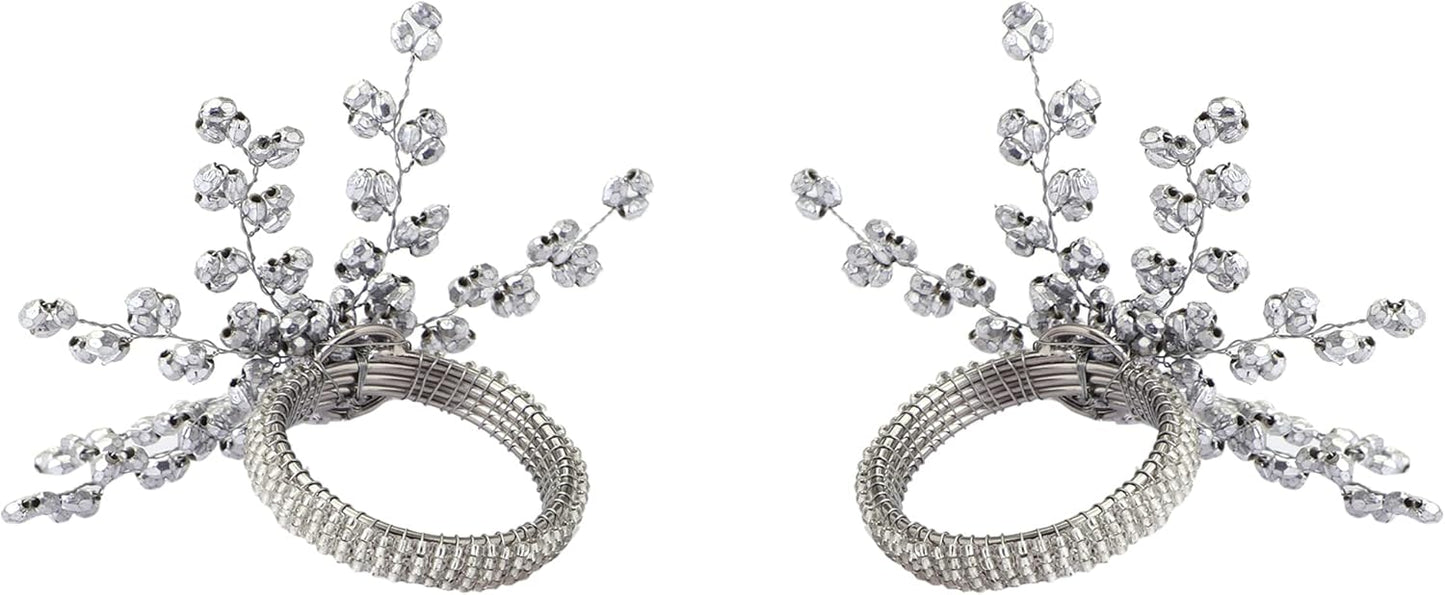 Napkin Rings Set of 12 for Dining Table Decoration Parties Everyday Metal Napkin Holder Silver (Pack of 12)