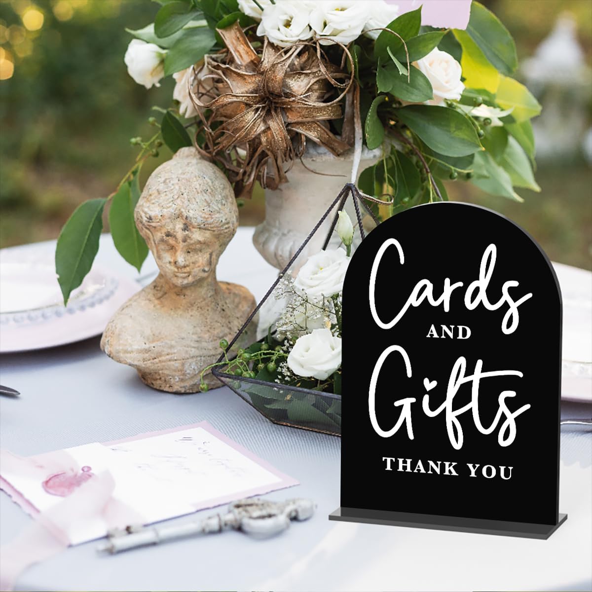 Acrylic Wedding Sign Cards and Gifts Sign for Wedding Wedding Signs for Ceremony Modern Calligraphy Arch Acrylic Table Top Sign for Wedding Reception and Event Party Table(black）