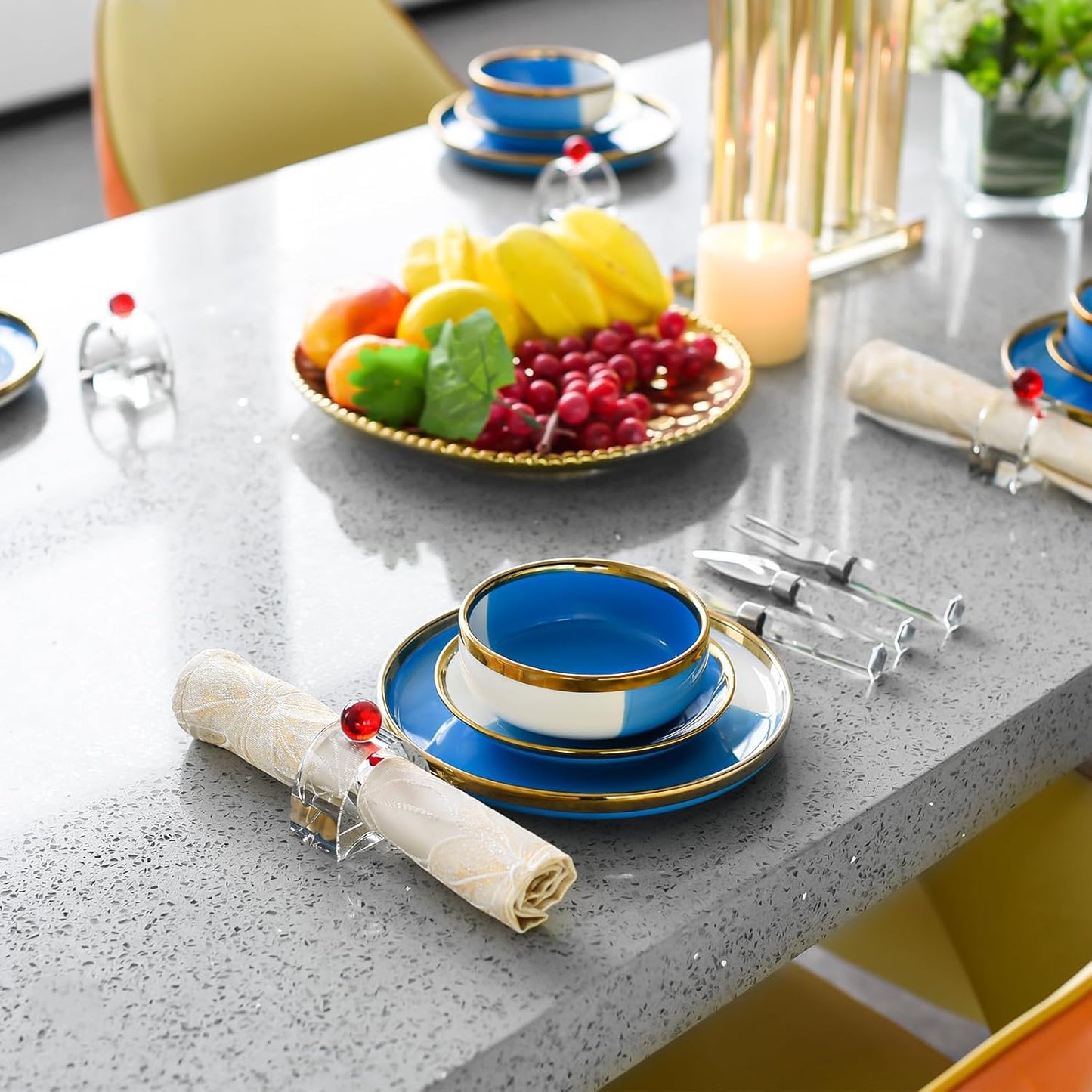 Crystal Napkin Rings Holder Silver Diamond Napkin Rings Pack of 6 Pieces with red Decor, Hotel Restaurant Wedding Party Holiday Banquet Dining Table Decor