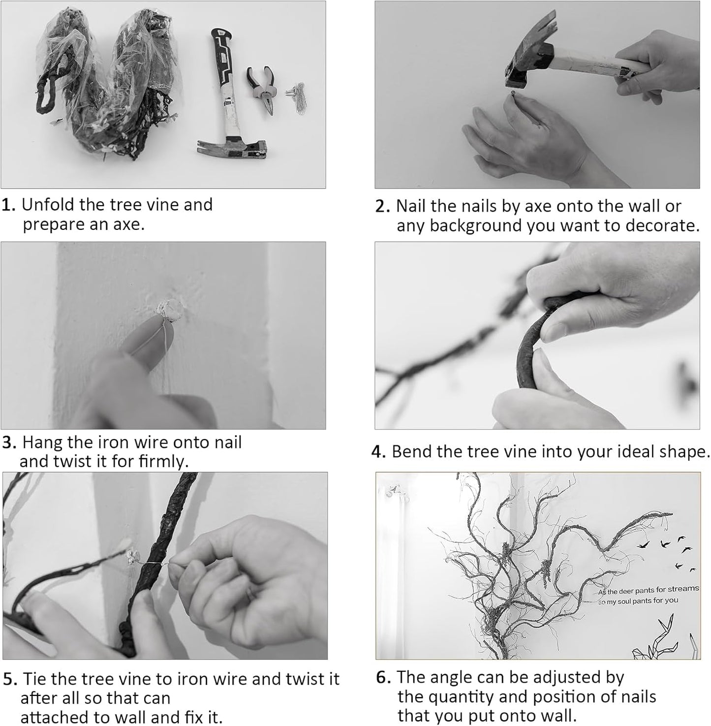 118 inch Small Green Artificial Tree Branches Grapevine Garland Ivy Willow Vines Plants Fake Cherry Blossom Tree Trunk Twigs for Wall Hanging Forest Room Home Wedding New Year Decoration