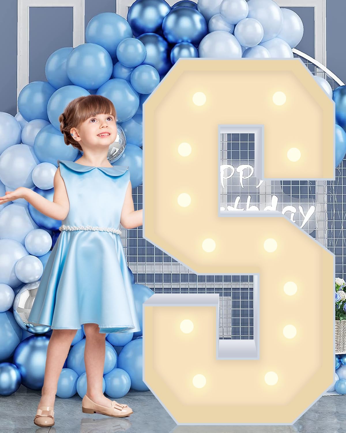 4FT Marquee Plastic Letters S - Light up Letters S Are Made from Corrugated Plastic Board - Quick Assembly Without Tools, Disassembled Components Can Be Used for Garage Sale Signs, Yard Sale Signs