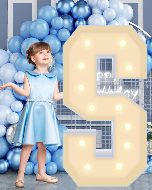 4FT Marquee Plastic Letters S - Light up Letters S Are Made from Corrugated Plastic Board - Quick Assembly Without Tools, Disassembled Components Can Be Used for Garage Sale Signs, Yard Sale Signs