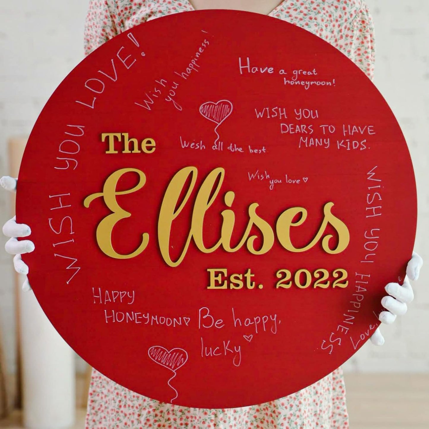 Wedding Guest Book Alternative, Medium - 16.1 inches (41 cm), Wooden Wish Book Circle, Unique Guest Book Sign, Wooden Guest Book, Wedding Autumn Decor, Wedding Wish Book, Wooden Rounded Guest Book