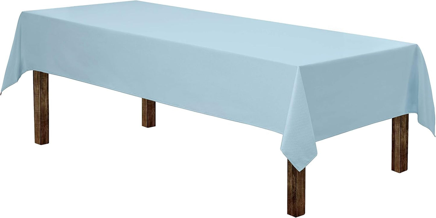 Gee Di Moda Rectangle Tablecloth - 60 x 84 Inch Baby Blue Table Cloth for 5 Foot Rectangle Table - Heavy Duty Washable Fabric - for 5 Ft Buffet Table, Holiday Party, Dinner, Wedding & Baby Shower