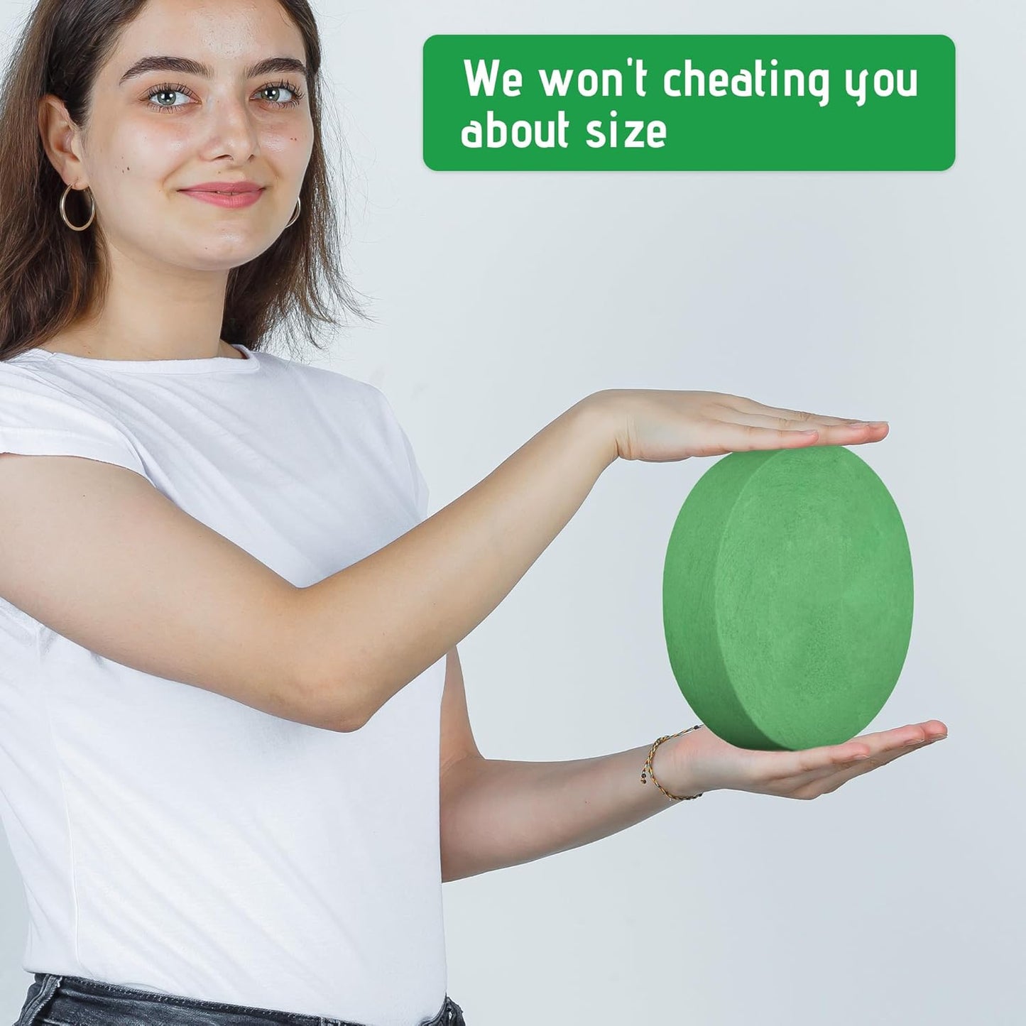 Max Shape 6 Pcs Floral Foam Round Blocks, Large Wet and Dry Green Foam for Artificial and Fresh Flower Arrangement,Flower Foam Blocks for Wedding Party Decorations (6.49 Inch)