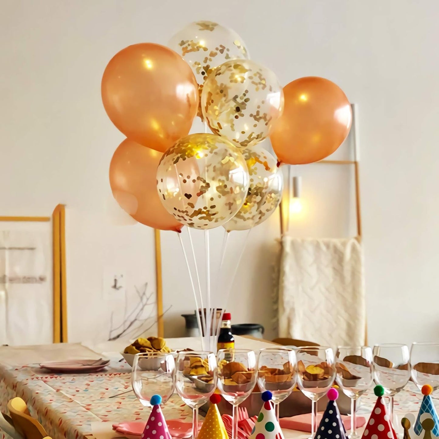 Gold Confetti Balloons, 25 Pcs Thickened 12 Inch Clear Latex Balloon with Confetti Inside for Graduation Decorations Engagement Bridal Shower Party Baby Shower Birthday Party Decoration Supplies