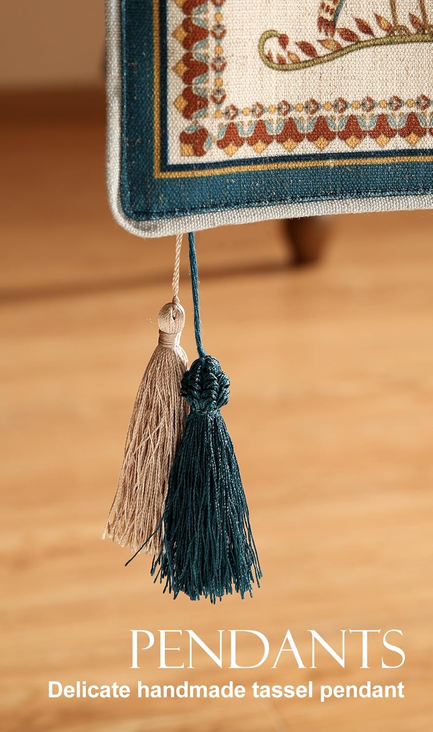 patdrea Designer Beige Farmhouse Geometric Patterned Extra Long,Wrinkle Resistant Linen Table Runner 118 Inch Long,Decoration for Kitchen Dining and Coffee Tables Banquet Christmas , 12"x118"