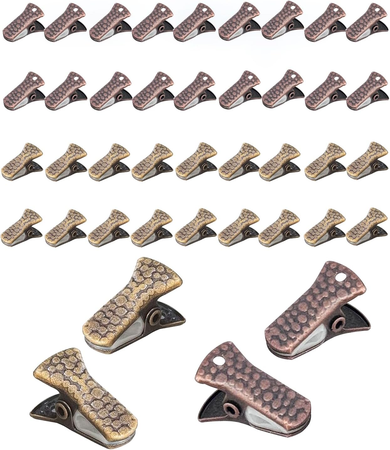 40-Pack Small Alligator Clips with Steel Core & Non-Slip Silicone| Multipurpose Clips for Delicates, DIY Crafts, Office & Home(Copper+Bronze)