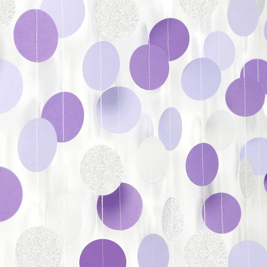 Purple Silver Birthday Party-Decorations Streamers - 52FT Graduation Hanging Paper Garland Banner,Baby Bridal Shower Engagement Wedding Anniversary Bachelorette Mothers Day Backdrop Decor Hugtmr