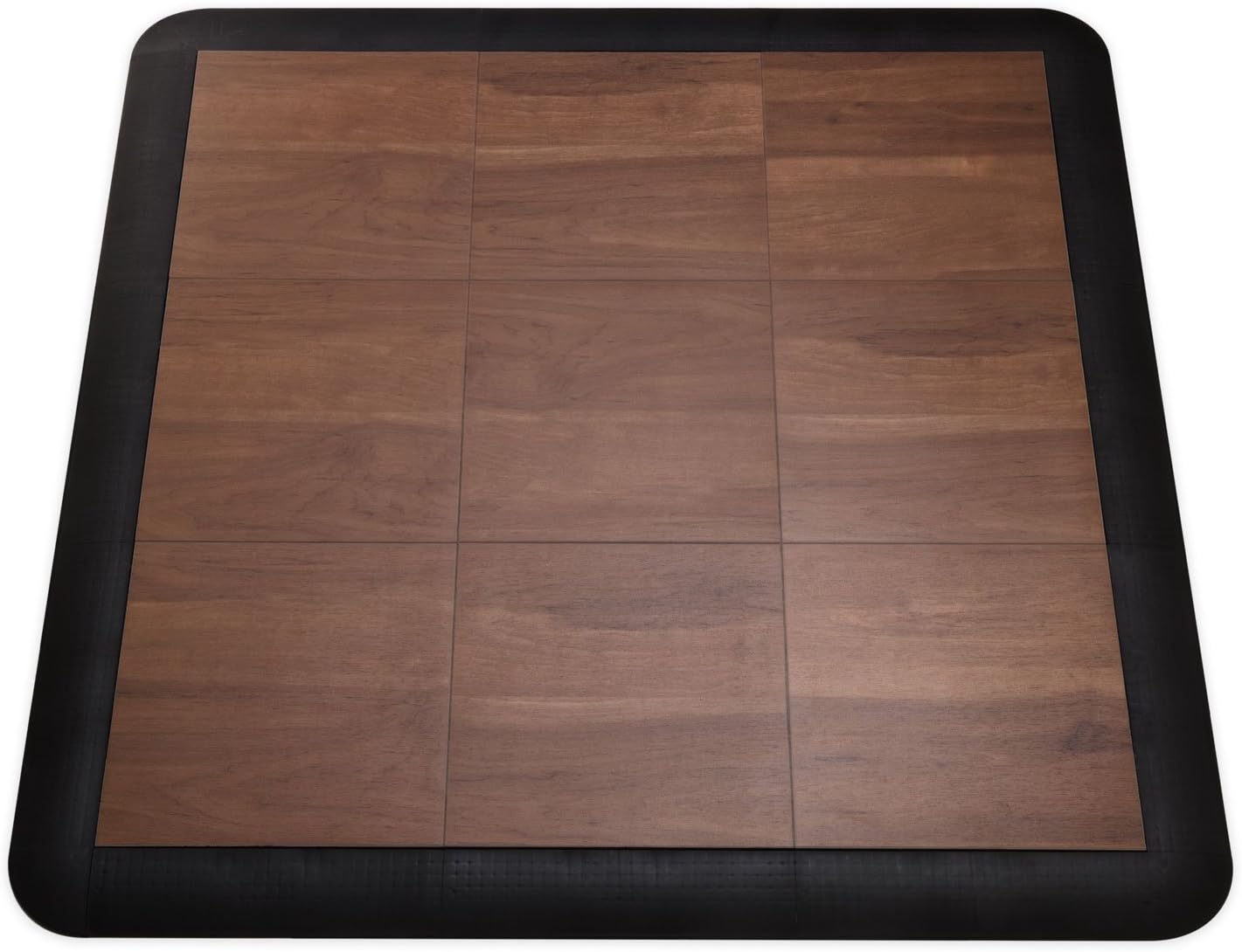 Big Floors 3X3DKMAPLEFLOOR Interlocking Lightweight Plastic Modular Dance Floor Kit (3' x 3'), Dark Maple, 21 Piece