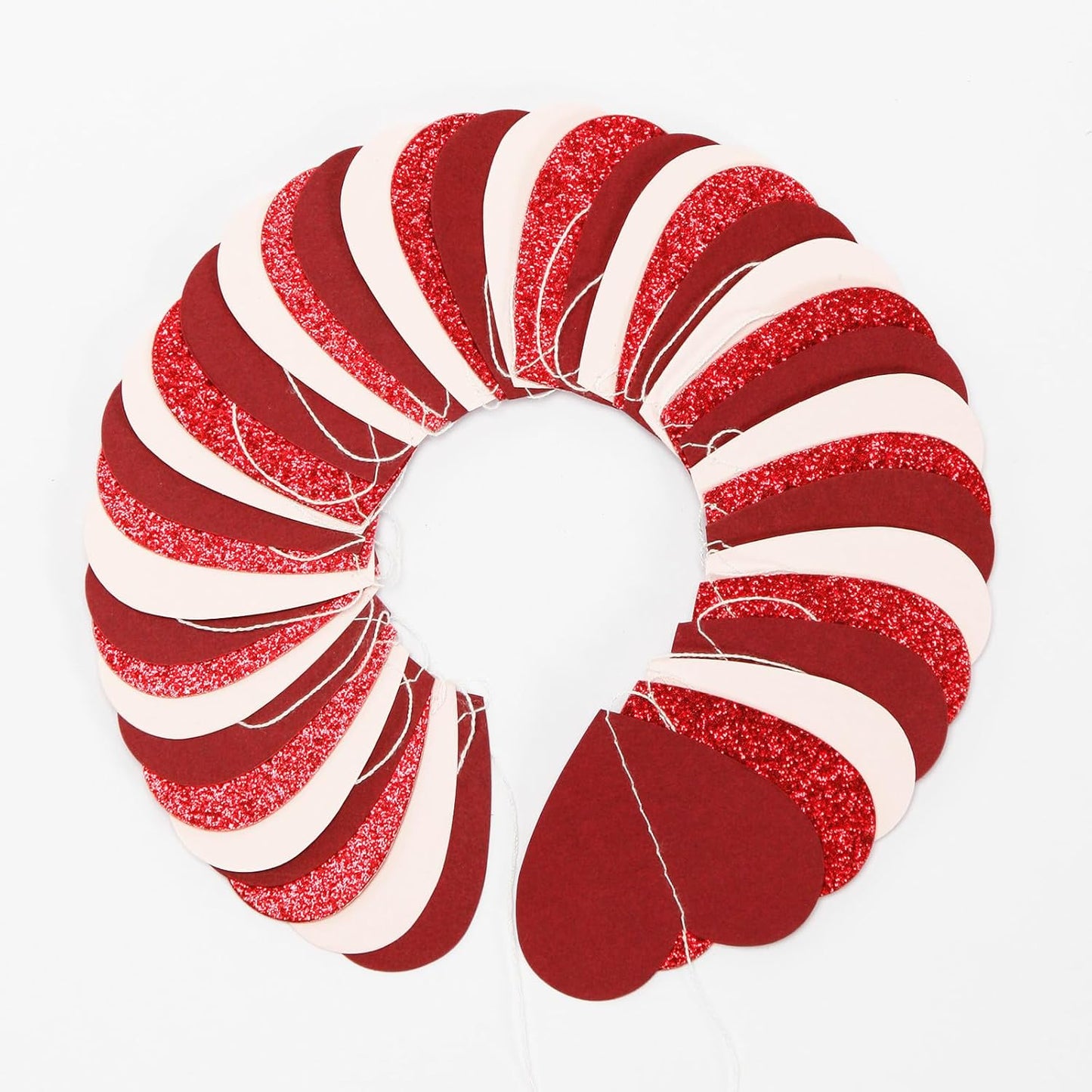 Party Decorations Pink-Red Heart-Garland - 52ft Burgundy Proposal Special Night Galentines Hanging Streamers Banner,Girl Romantic Wedding Anniversary Baby Bridal Shower Engagement Decor