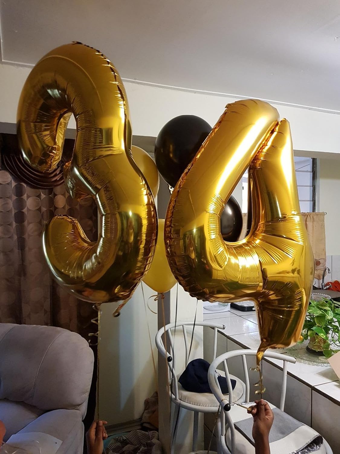 40 Inch Gold 4 Balloon for four Birthday,Glod Mylar Foil 4 Number Balloon Birthday Decorations for Girl Boy Toddler Baby 14th 24th 40th 44th Giant Number 4 Balloon Party Supplies