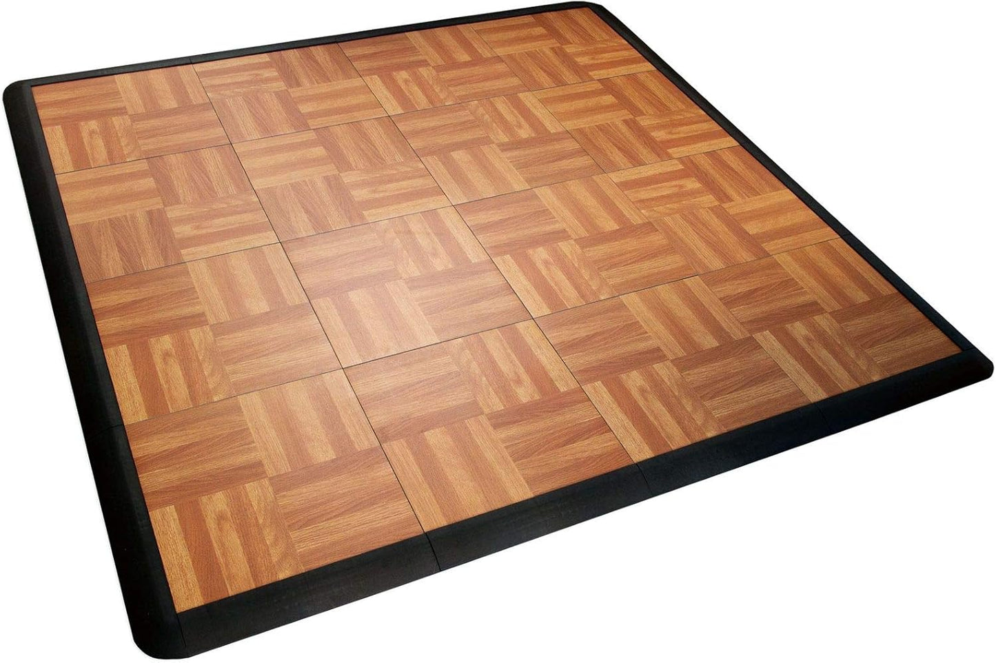 Big Floors 4X4OAKFLOOR Interlocking Lightweight Plastic Modular Dance Floor Kit (4' x 4'), Oak, 32 Piece