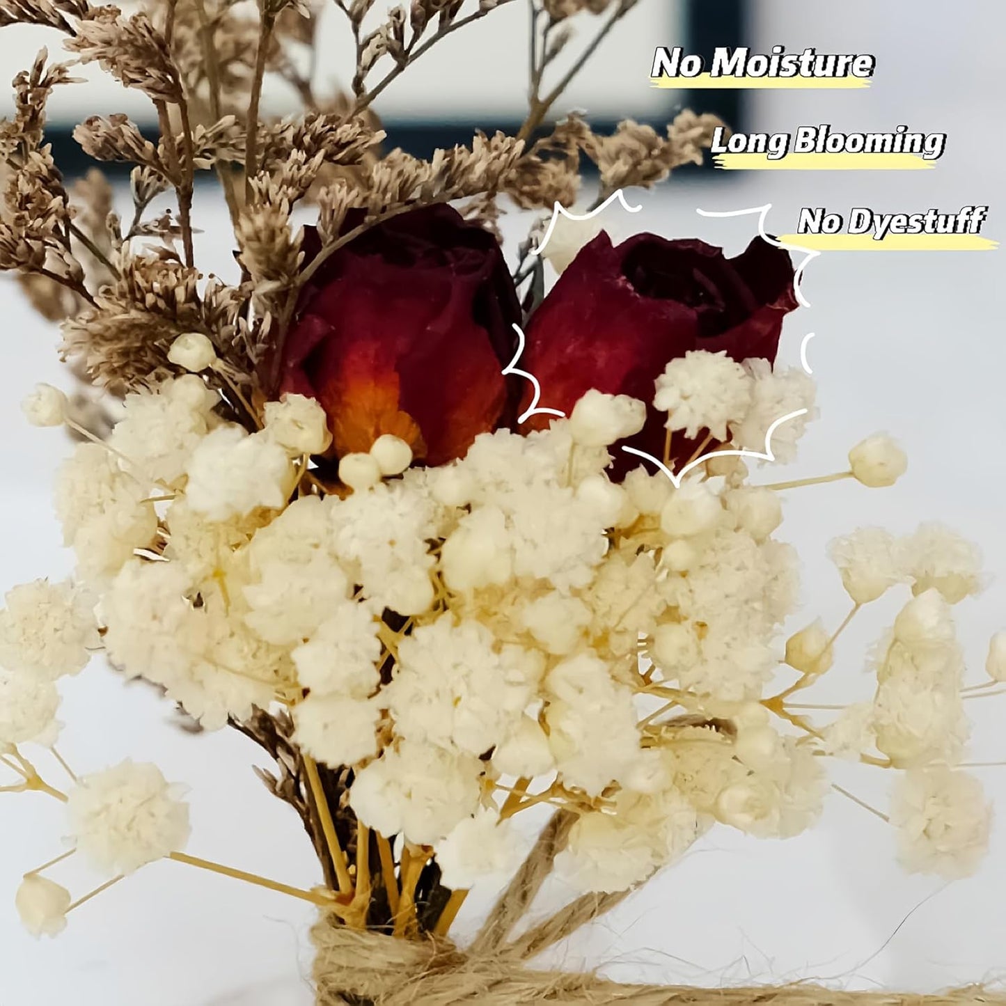 CROISSANT Mini Dried Flower Bouquet 24PCS, Mixed Natural Mini Dried Flowers Bundles,Dried Flower Mixed Bouquet Suitable for Handmade DIY Greeting Card Decoration,Multi-Purpose Craft Flowers