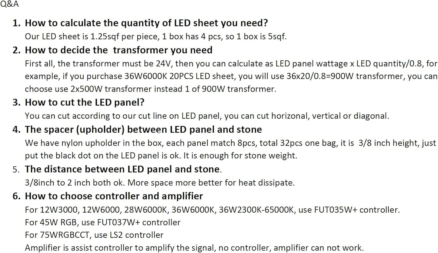 4PCS Soft LED Backlight Sheet 36W 6000Kwhite Color Backlit Flexible cuttable Each pcs 19X9.5 inch for Translucent countertop.