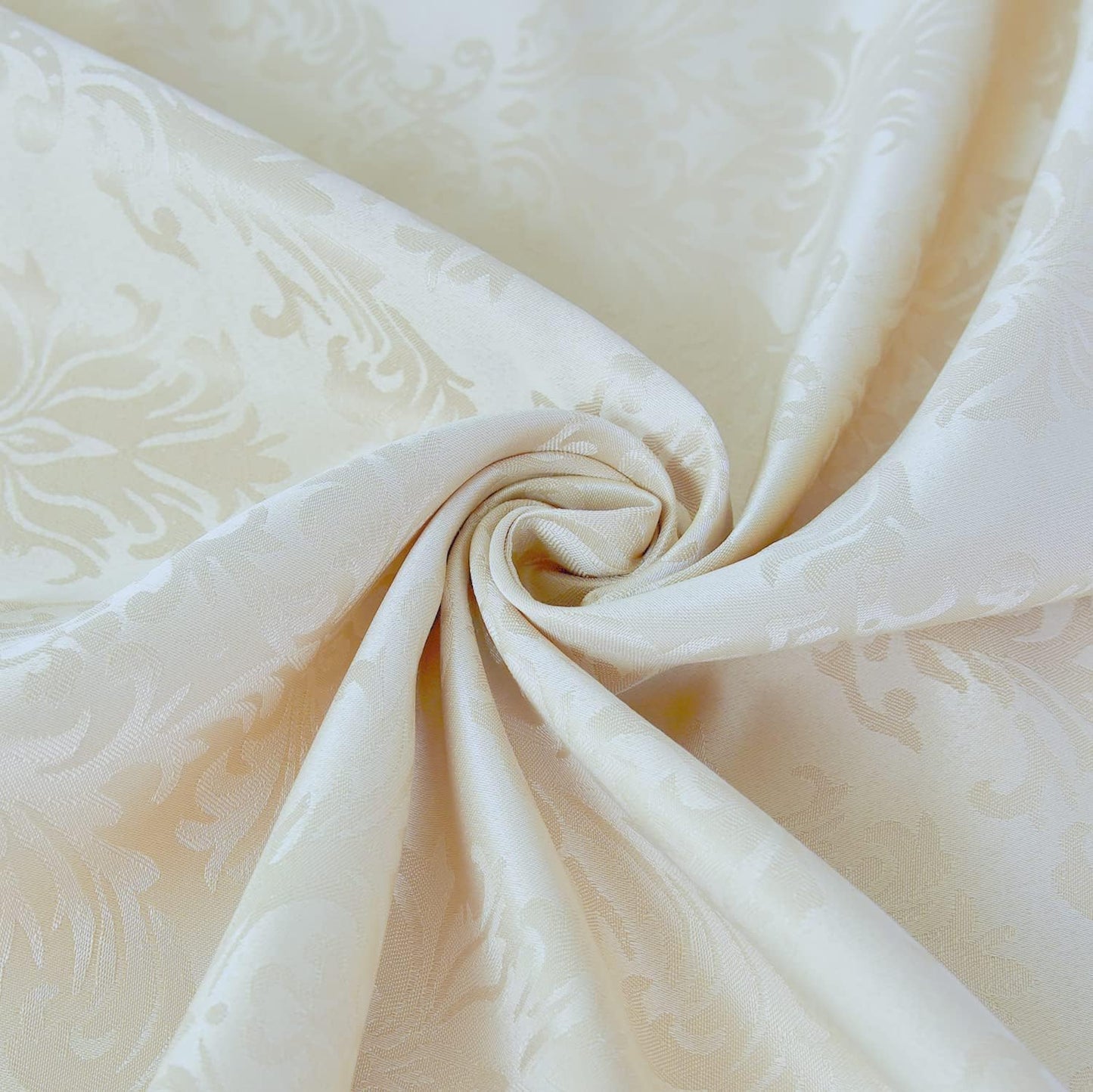 SASTYBALE Rectangle Tablecloth - 52 x 70 Inch Beige Cream Damask Table Cloth Jacquard Design Spill Proof Wrinkle Resistant Waterproof Soft Polyester Oblong Table Cover for Kitchen Parties(Ivory)