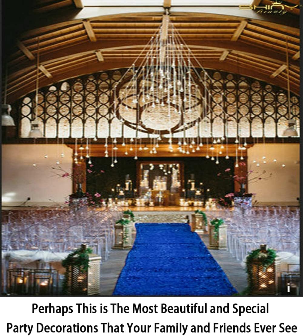 ShinyBeauty Royal Blue Sequin Aisle Runner, 4FTx20FT Glitter Wedding Walkway for Elegant Hallways, Parties & Special Events