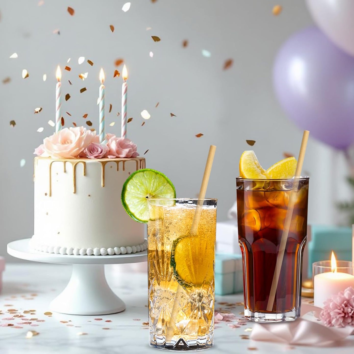 Brown Kraft Paper Straws for Drinking 7.75" x 0.24" - 100 Counts, for Bar, Restaurant, Food Supply, Catering