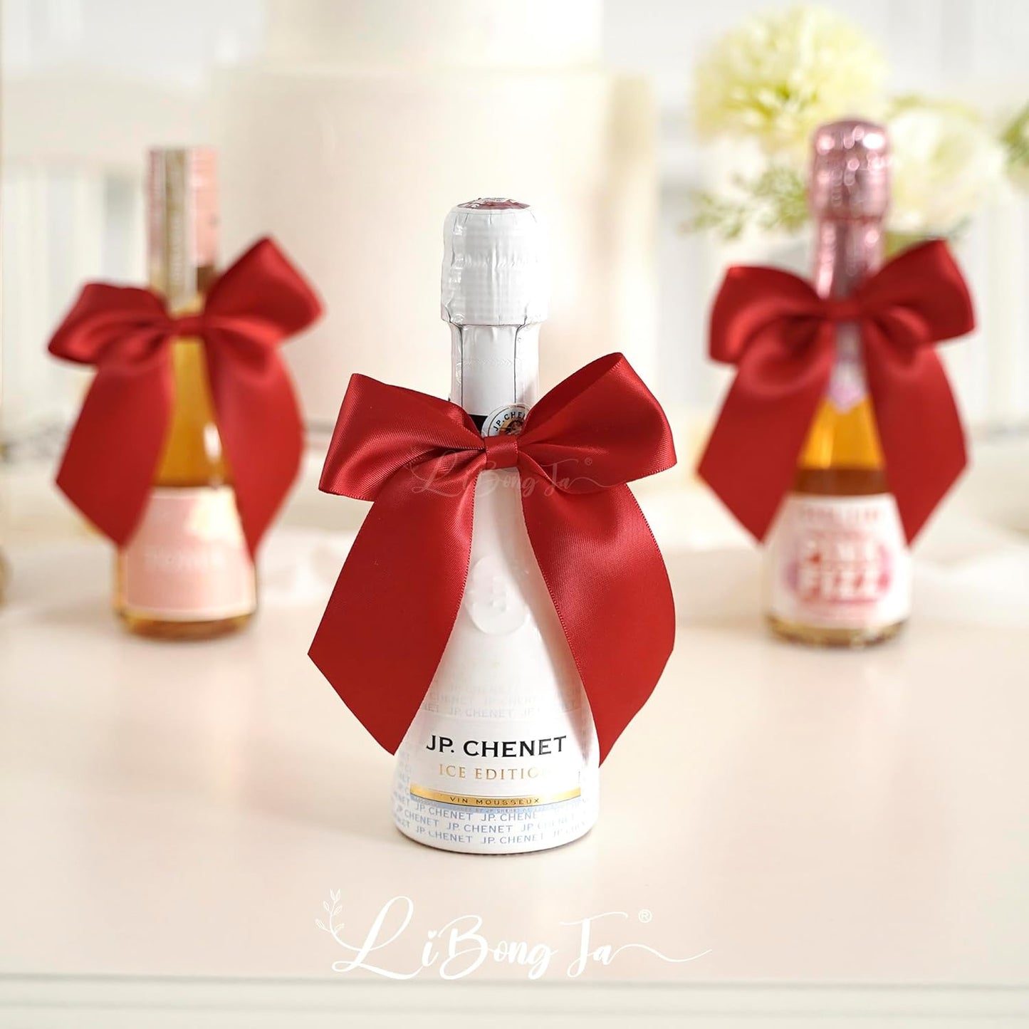 4.5" Satin Ribbon Red Bows for Gift Wrapping, Twist Tie Bows, Cute Bows for Crafts, Party Favors, Premade Bows Pre-Tied Decorative Bows for Flower Bouquets Candy Apple Bows-24 Counts