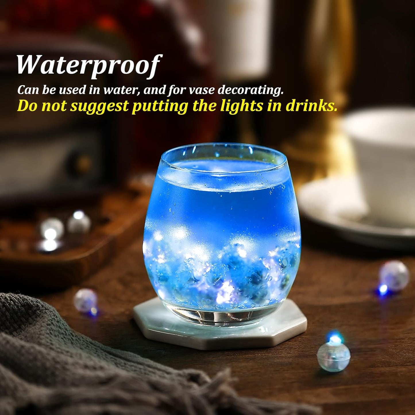 50PCs Mini Led Lights, Flash Led Balloons Light for Neon Party Lights, Paper Lanterns, Easter Eggs, Birthday Party, Wedding, Halloween, Christmas Decoration (Blinking Blue)