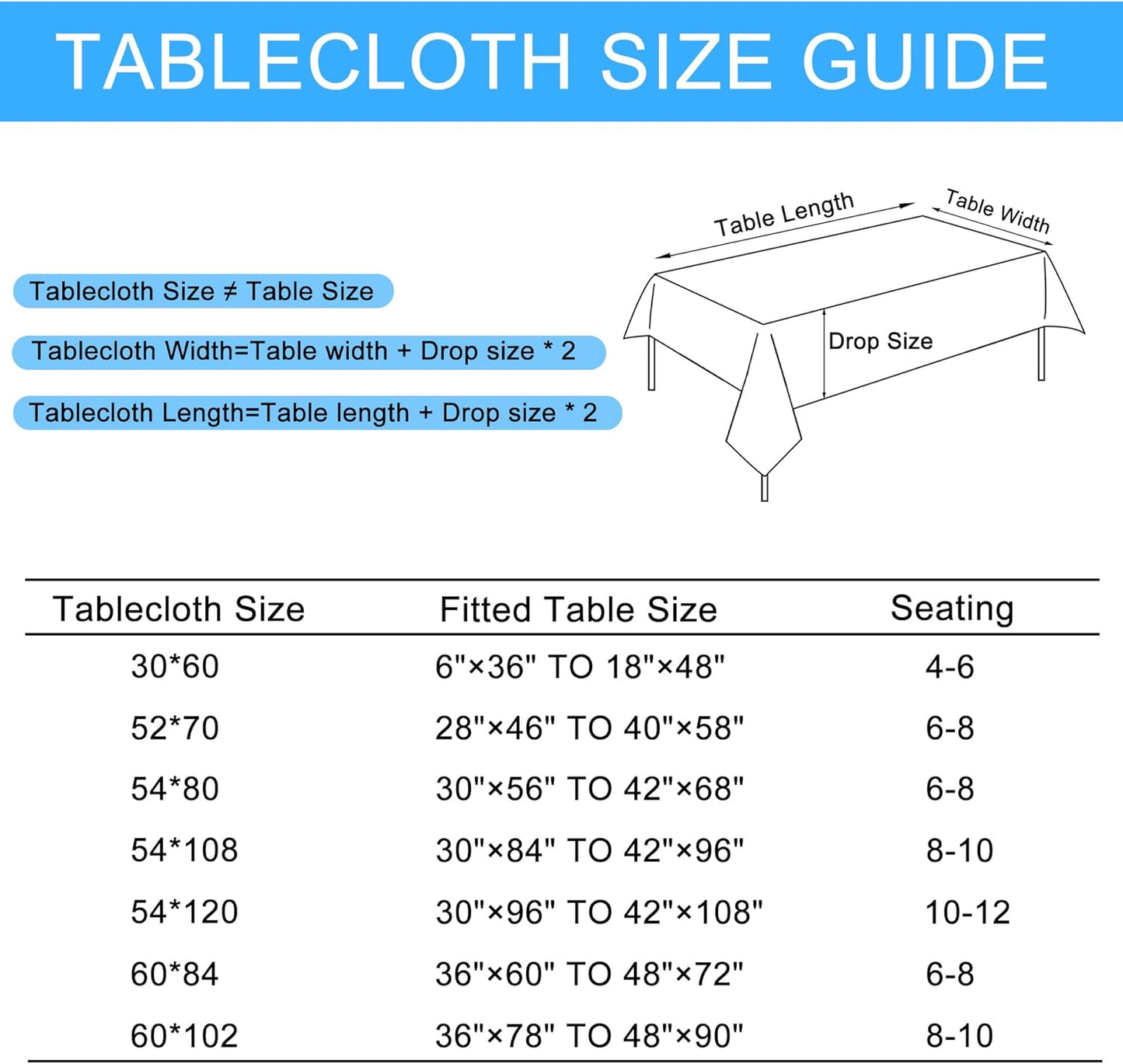 Hiasan Faux Linen Rectangle Tablecloth - Wrinkle and Stain Resistant Washable Table Cloth for Kitchen Dining Room Holiday Table Cover for Party Dinner, Black, 60 x 102 Inch