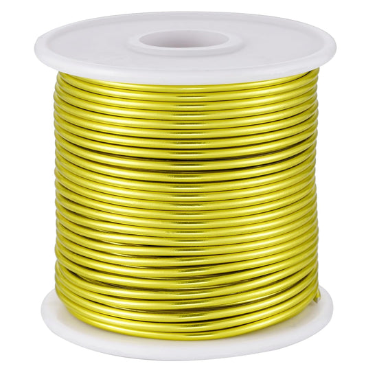 12 Gauge Yellow Green Aluminum Craft Wire (105FT) - Anodized for Jewelry Making, Beading Floral, Plant Gardening, Sculpting & Modeling Craft Wire (Yellow Green #7, 2mm)