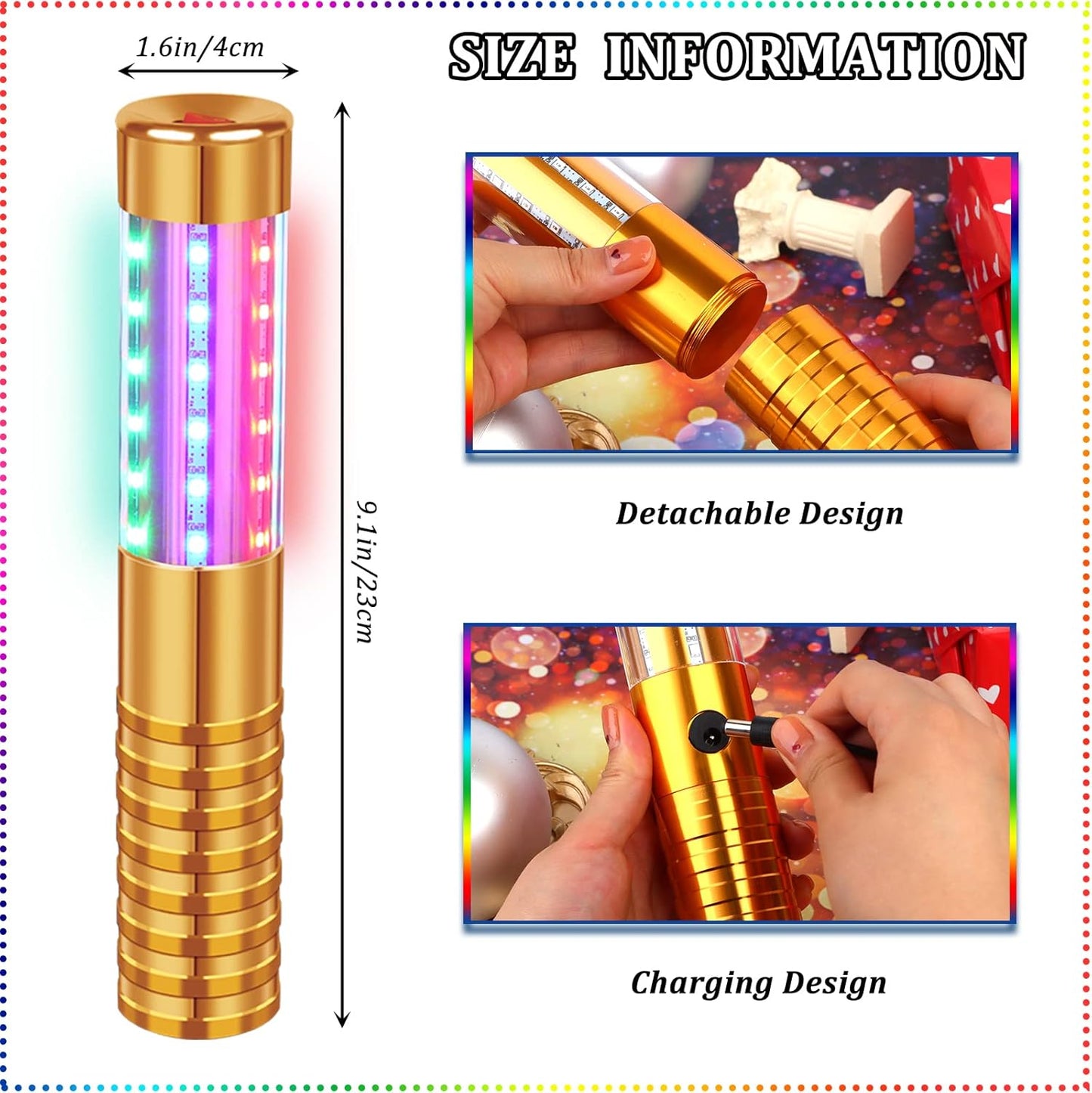 4 Pieces Strobe Baton Bottle Service Sparklers Metallic Bottle Service Lights Handheld Light for Nightclubs Weddings Parties Activities Supplies