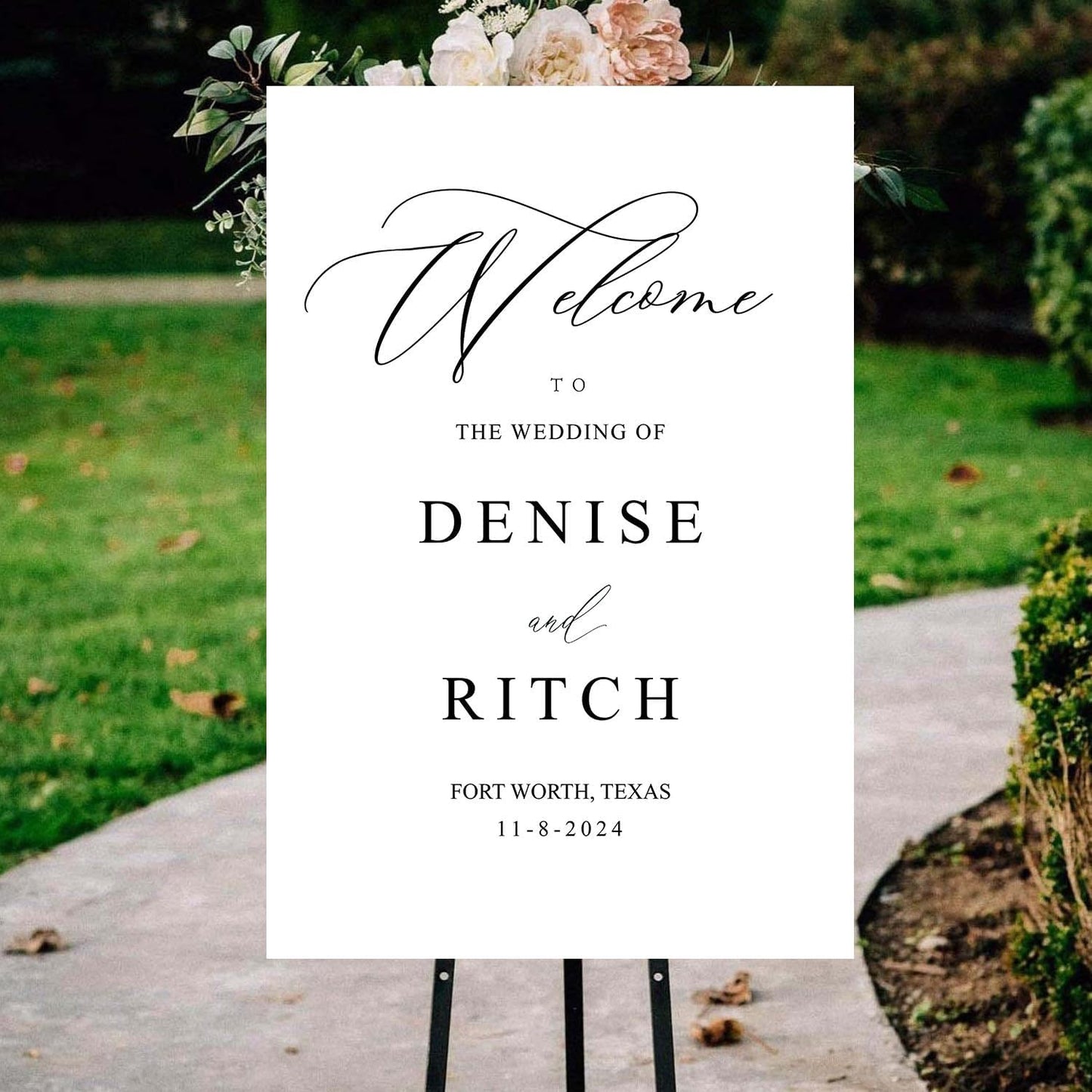 Elegant Minimalist Wedding Welcome Signs, Wedding Welcome Sign, Welcome Sign Wedding, Customized Wedding Welcome Sign