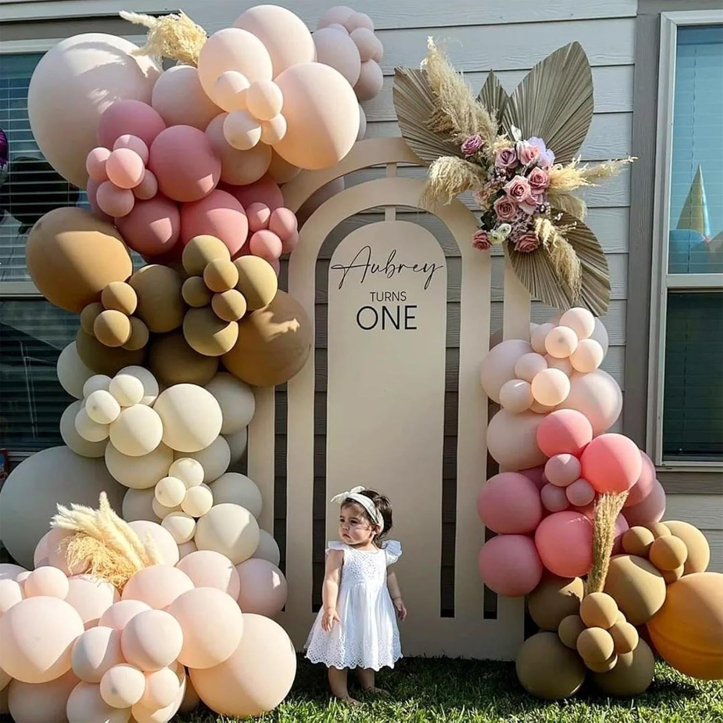 Boho Blush Pink Brown Balloons, 12-Inch Retro Blush Brown Beige Latex Balloons Set for Bridal Baby Shower Girl Birthday Wedding Decoration