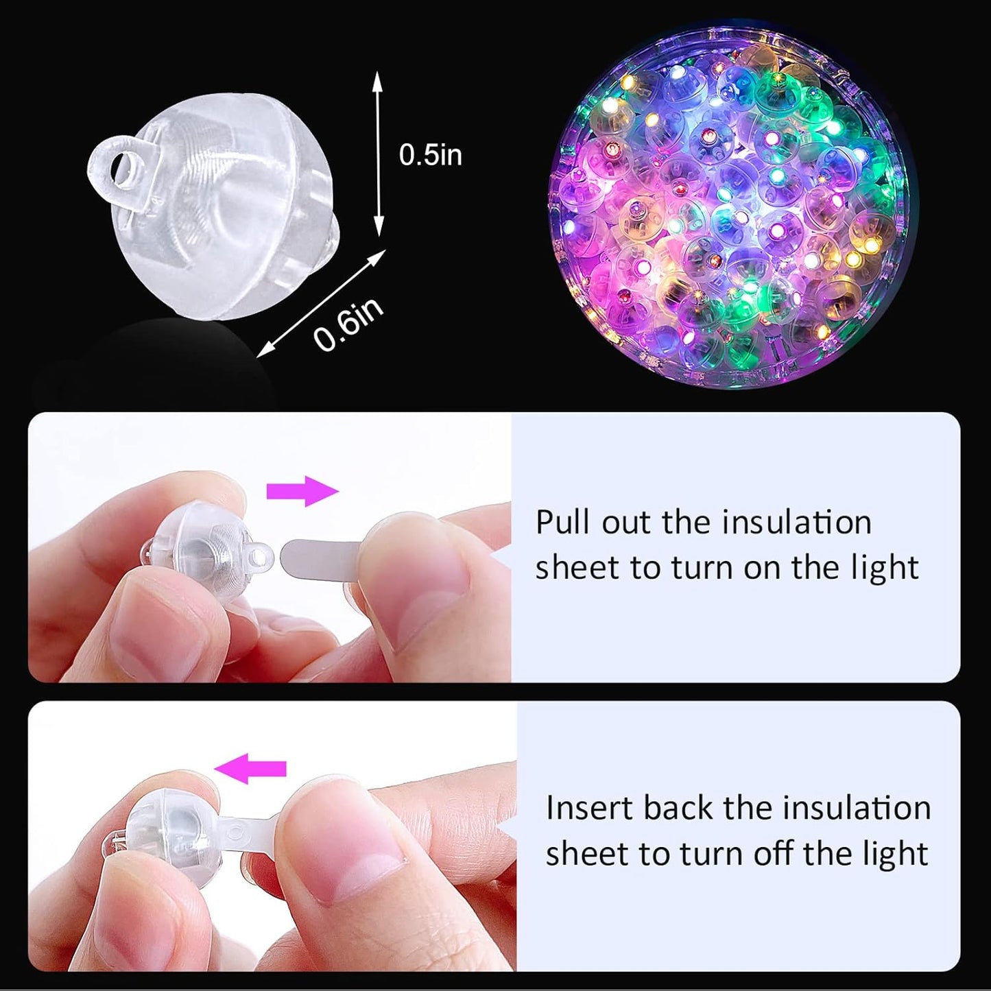 200pcs Balloon Lights with Hooks, Long Standby Time Mini Ball Light, LED Multicolor Flash Ball Lamp for Paper Lantern Balloon Party Wedding, Birthday Festival Christmas Decorative Lights
