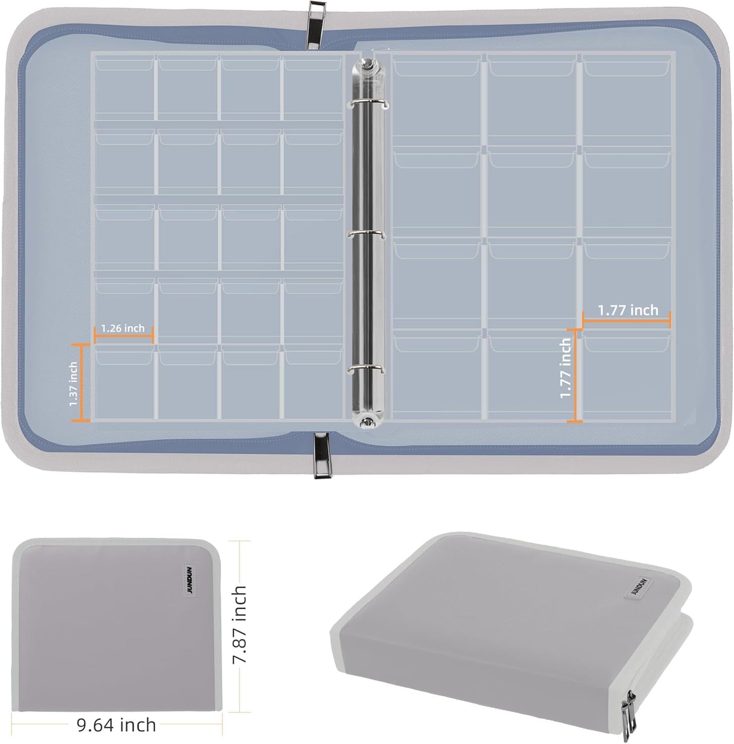 Coin Collection Book for Collector,260 Pockets Fireproof Coin Collection Holder Album,Coin Collection Organizer Storage Box Case Album for 20/25/ 27/30/ 38mm Coins,Silver