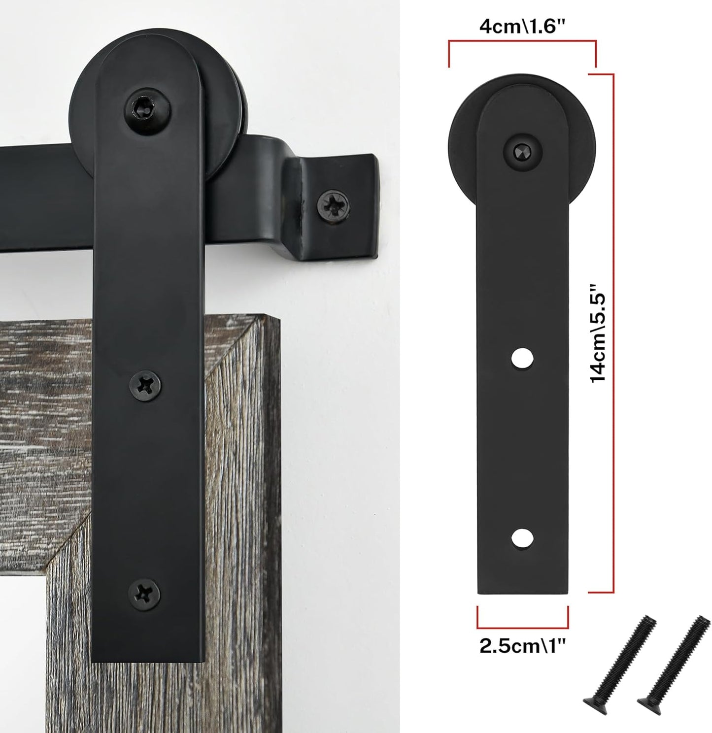 COGOOD Farmhouse Barn Door Mirror - 41" x 26" Rustic Wood Framed Wall Mirror for Bathroom, Living Room, Entryway Wall Decor (Speckled White)