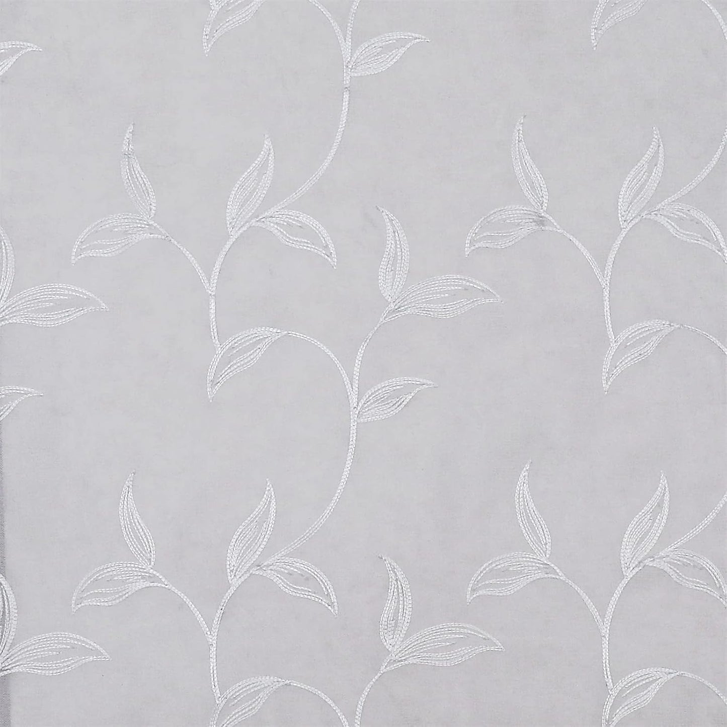 VISIONTEX Sheer Voile Curtain Valances, Decorative Leaves Embroidered, Rod Pocket Window Treatment for Kitchen/Rustic Bedroom/Living Room (54 x 16 Inch,1 Panel)