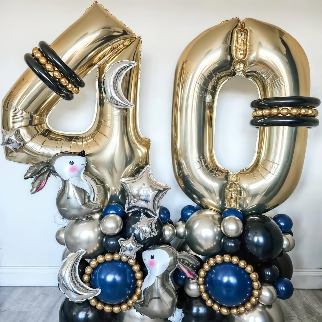 Champagne Gold 2 Balloon,40 Inch Light Gold Number 2 Balloon Big Foil Mylar Helium 2 Balloon for Birthday Party Decorations