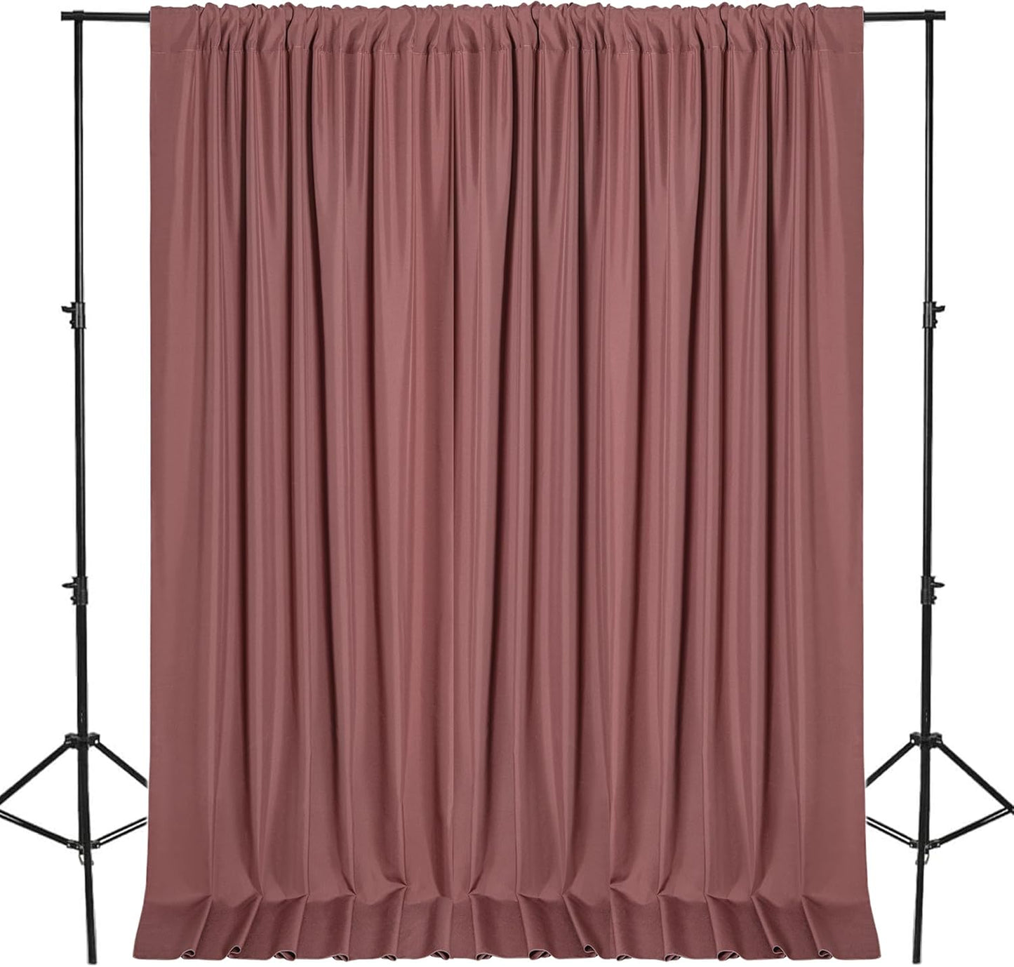 DWCN 10x7 FT Dusty Rose Backdrop Curtains for Parties, Photography Backdrop Drapes with Rod Pockets for Wedding Decorations Stage Birthday Family Gatherings, 2 Panels 5ft x 7ft