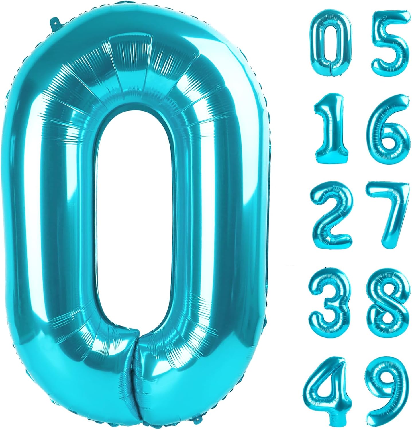 Blue Helium Number Balloon 40 Inch, Giant Foil Blue Number 0 Birthday Balloons, Large Numbers 10 20 30 40 50 60 70 80 90 100 2026, Party Celebration Supplies Decorations