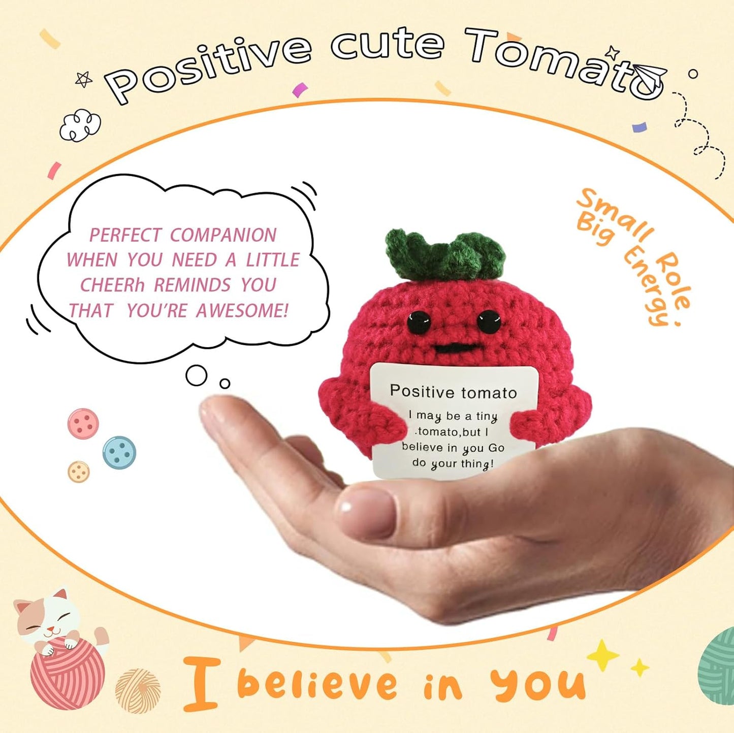 Birthday Gifts for Women Man-Emotional Cheer Support,Funny Handmade Tomatoes Unique Cute Presents for Her Him Women Men Friend Coworker Family