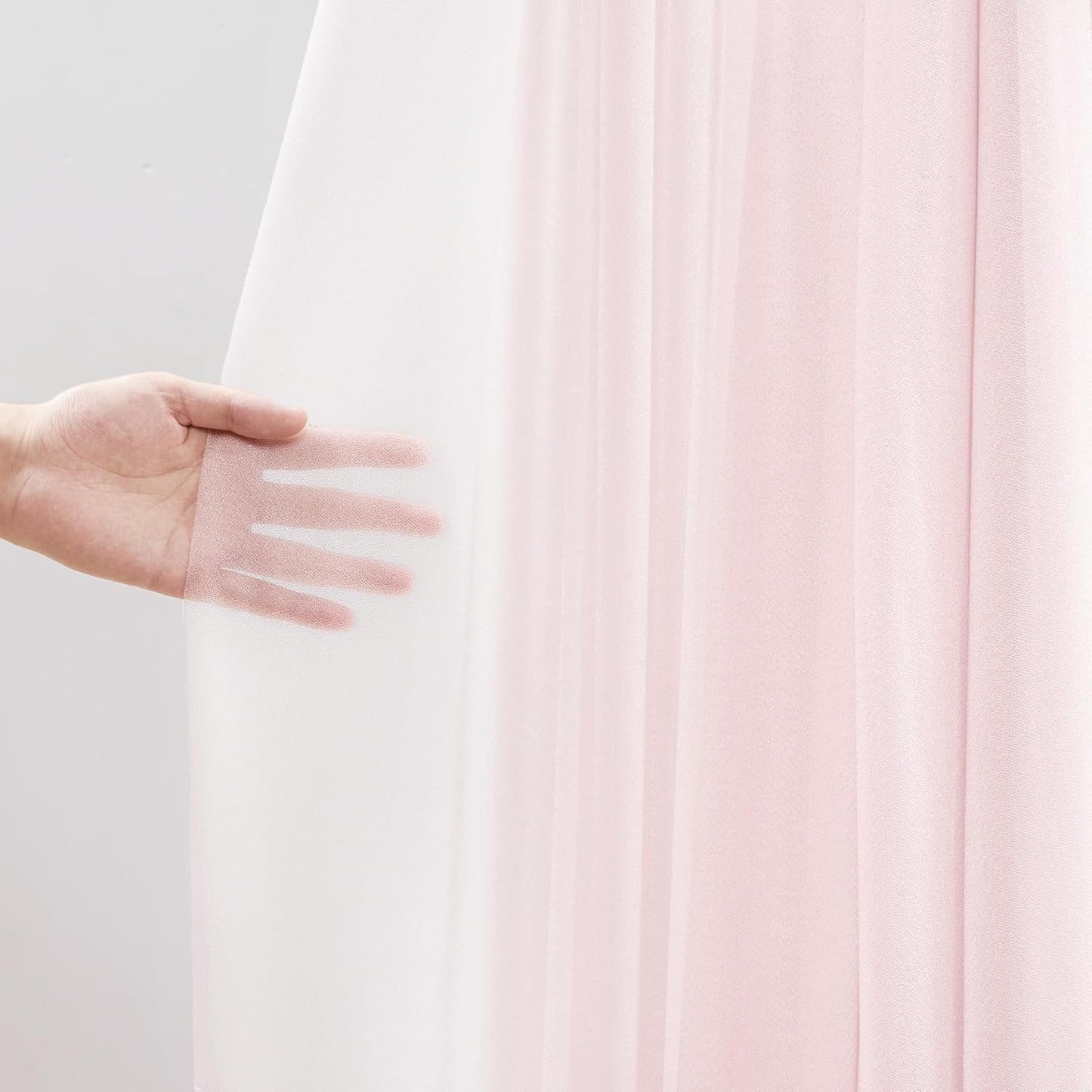 30" x 20Ft Wedding Arch Draping Fabric, 1 Panel Blush Sheer Curtain Drapes Extra Wide & Long Backdrop Curtains for Wedding Arch Ceremony Birthday Party Decorations