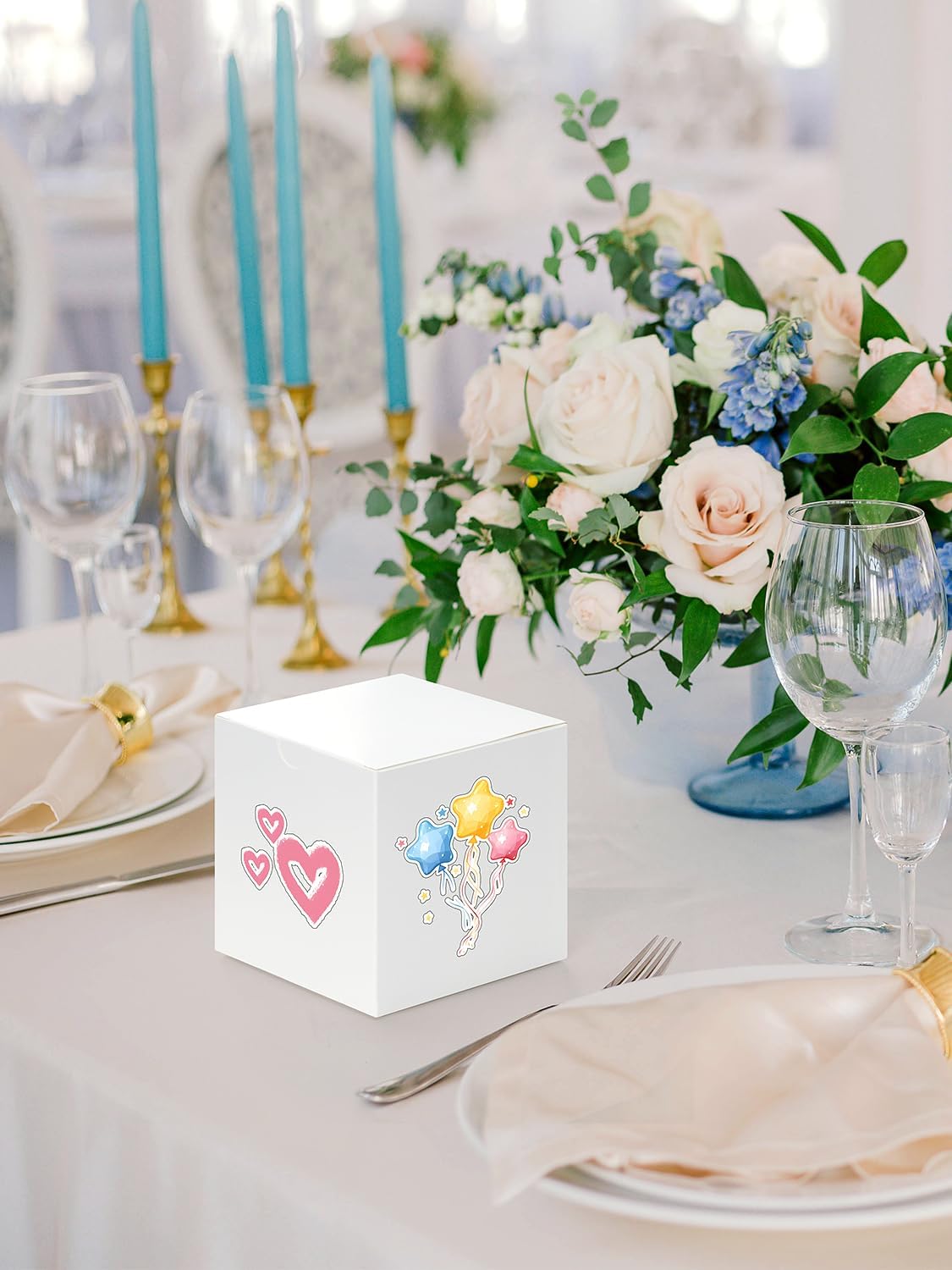 Eupako Gift Boxes 4x4x4 50 Pack White Kraft Paper Box with Lids Party Favor Boxes for Bridesmaids Proposal, Crafting, Cupcake, Wedding, Christmas