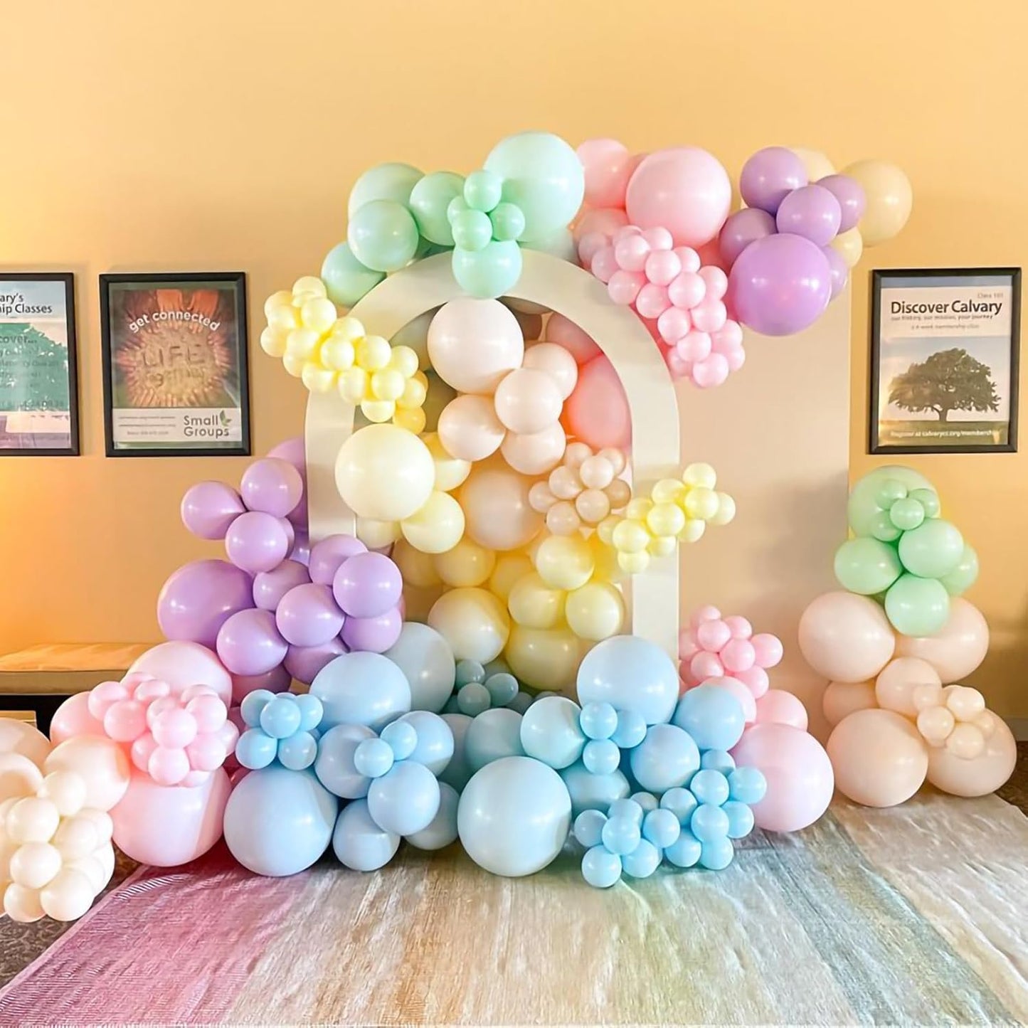 Netnology Pastel Balloons Set, 60Pcs 12 Inch Rainbow Macaron Pink Blue Purple Green Yellow Orange Colorful Latex Balloon for Birthday Baby Shower Bridal Shower Wedding Party Decorations