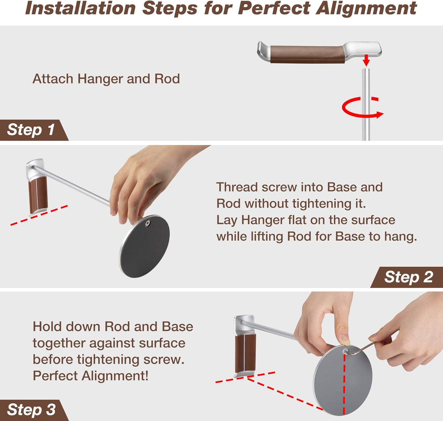 AVLT Universal Slim Aluminum Alloy Desktop Headphone Stand Anti-Slip Headset Display Organizer Hanger Rack Holder - Brown