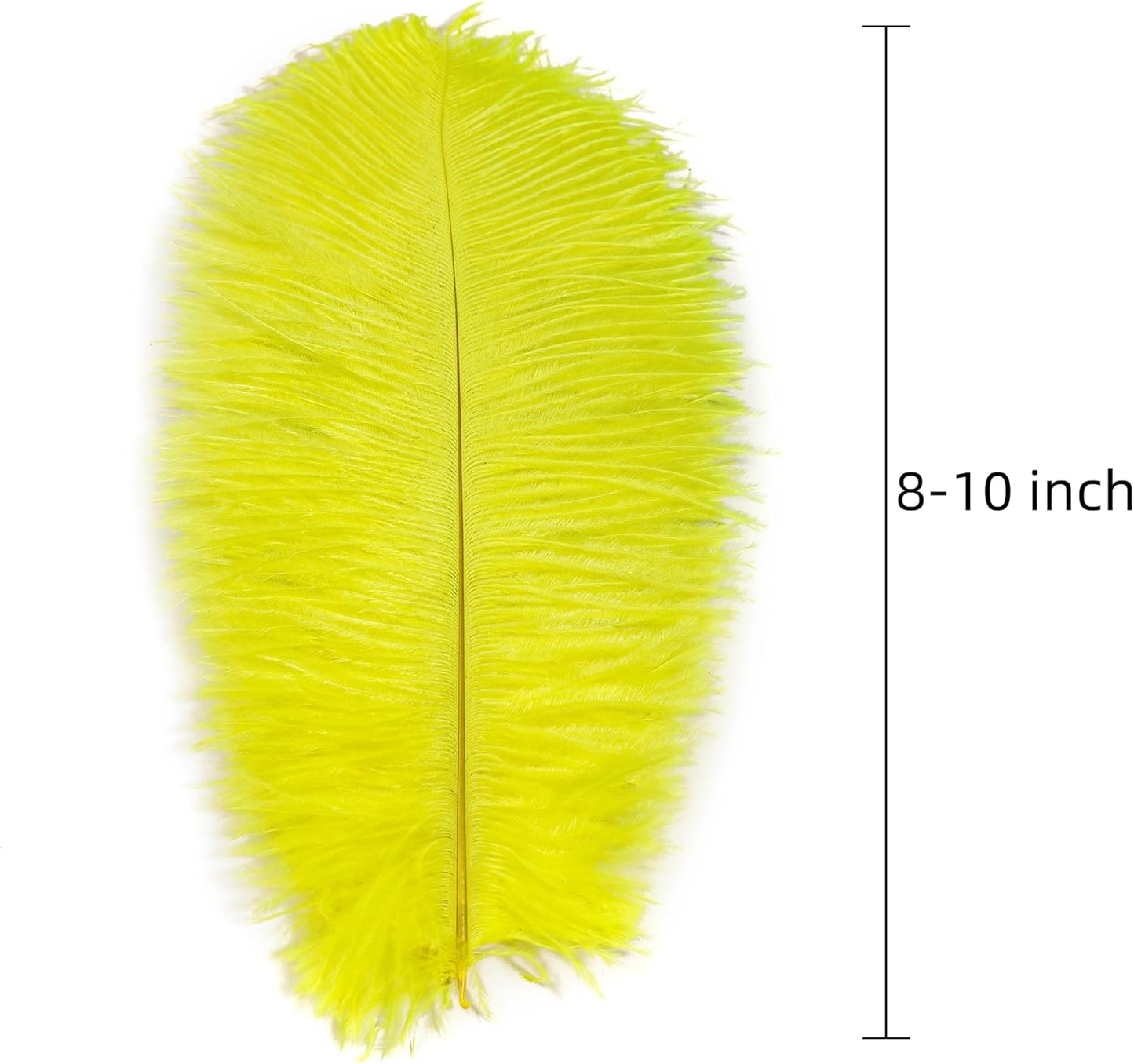 Ballinger Fluorescent Yellow Ostrich Feathers - 24Pcs 8-10inch Feathers Bulk for Vase, Party Centerpieces, Mardi Gras Decorations and Home Decor