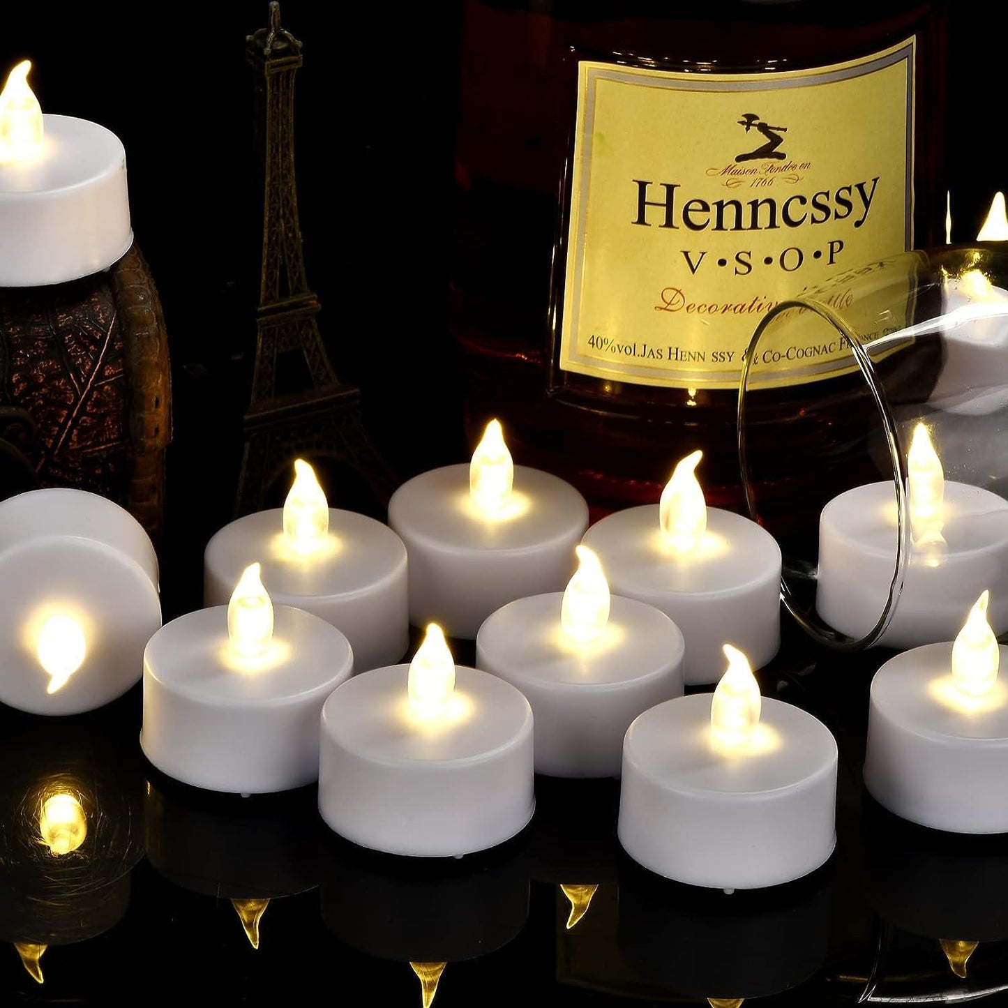 Battery Operated Tea Light Candles:200 Pack Flameless LED Realistic Flickering Candles 100+ Hours Electric Fake Candle in Warm White Ideal for Party, Wedding, Birthday, Gifts and Home Decoration