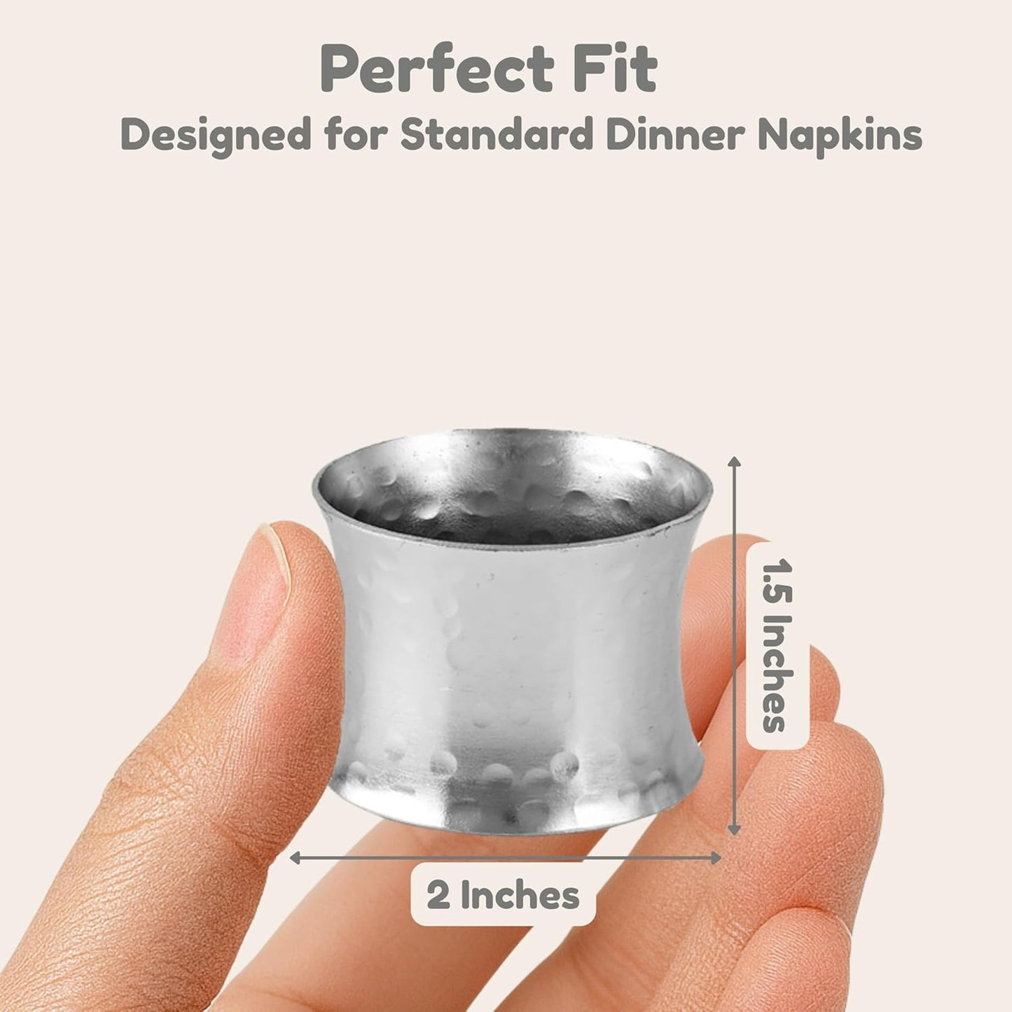Metal Napkin Rings Set of 12 - Silver Drum-Shaped Handcrafted Serviette Holders for Dinners, Holidays, Weddings, Family Gatherings - Elegant Aluminum Table Decor for Everyday Use - ALPHA Living HOME